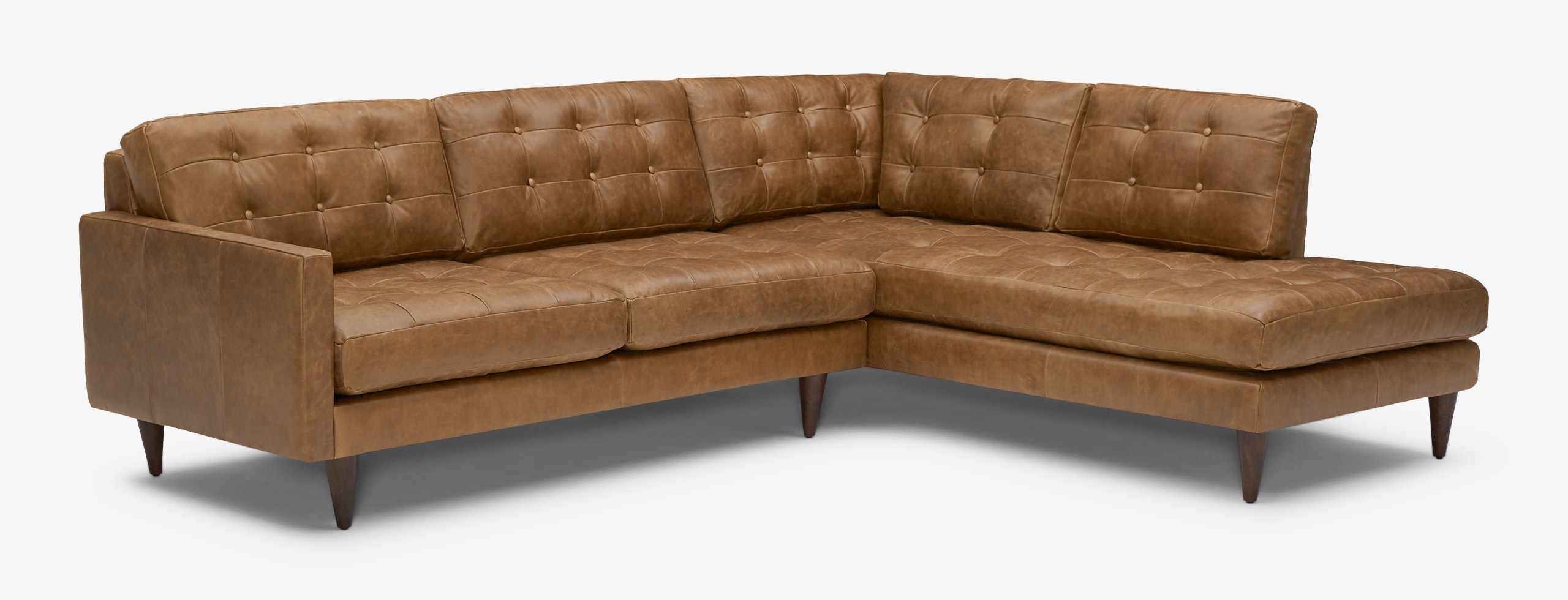 Eliot Leather Sectional with Bumper Joybird