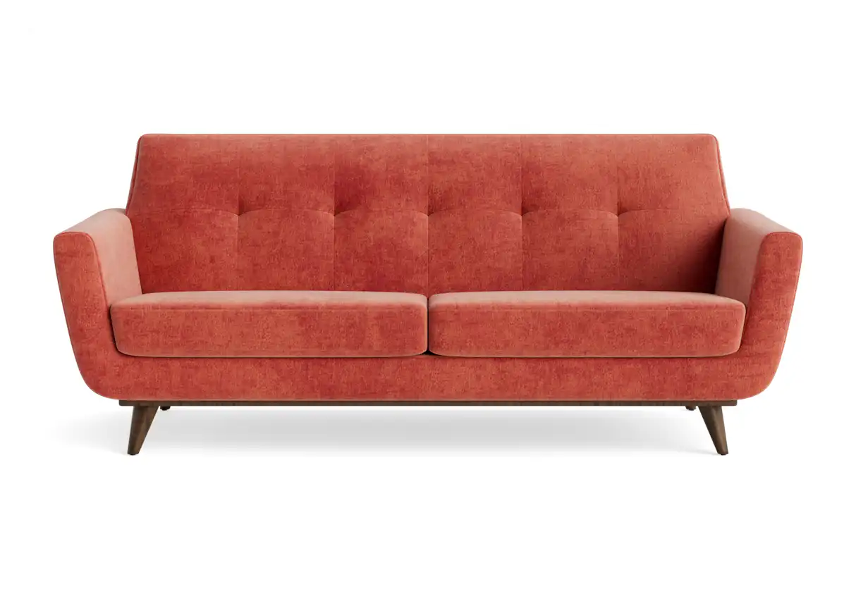 hughes loveseat plush terra rose