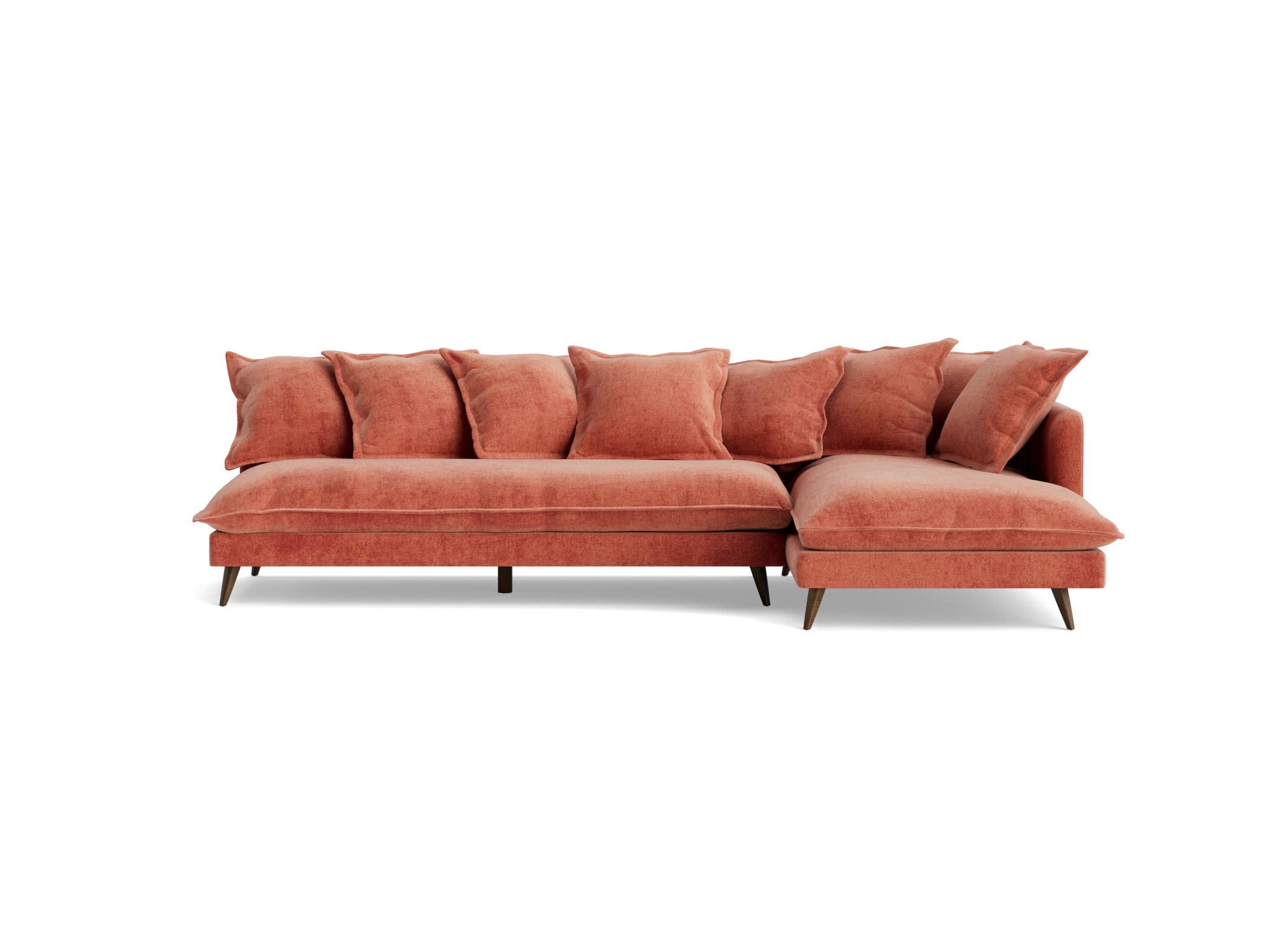 denna sectional plush terra rose
