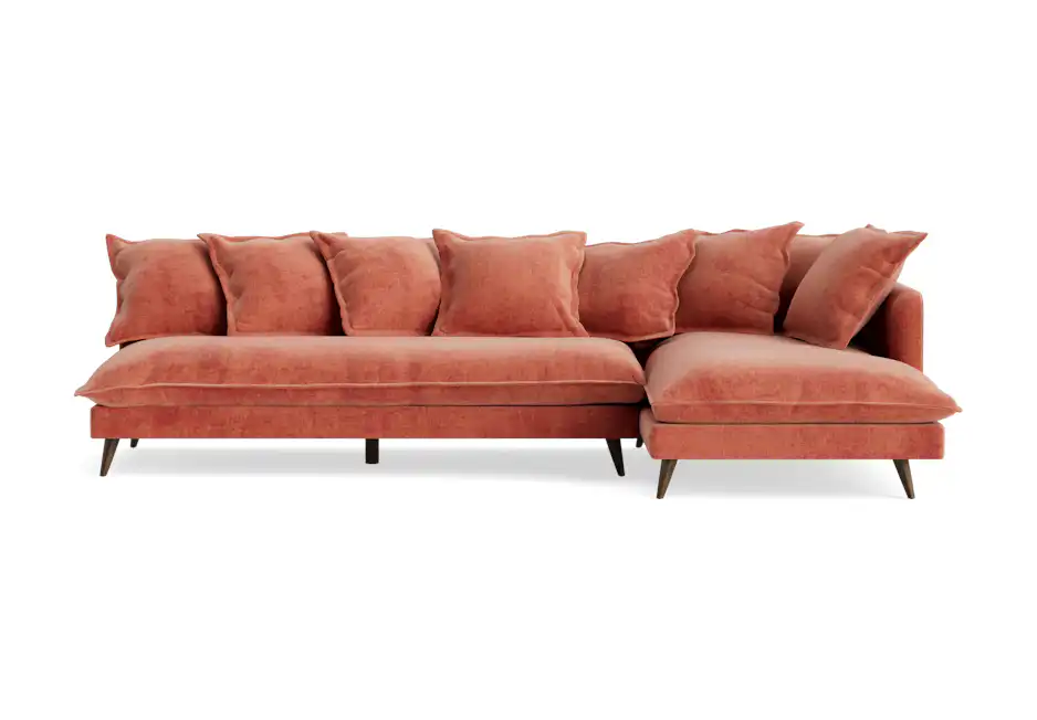 denna sectional plush terra rose