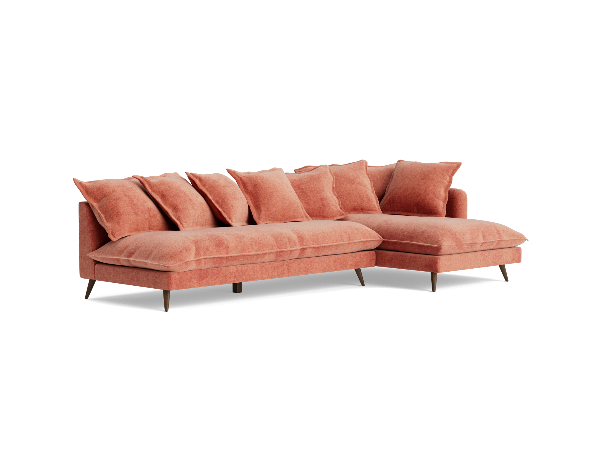 denna sectional plush terra rose