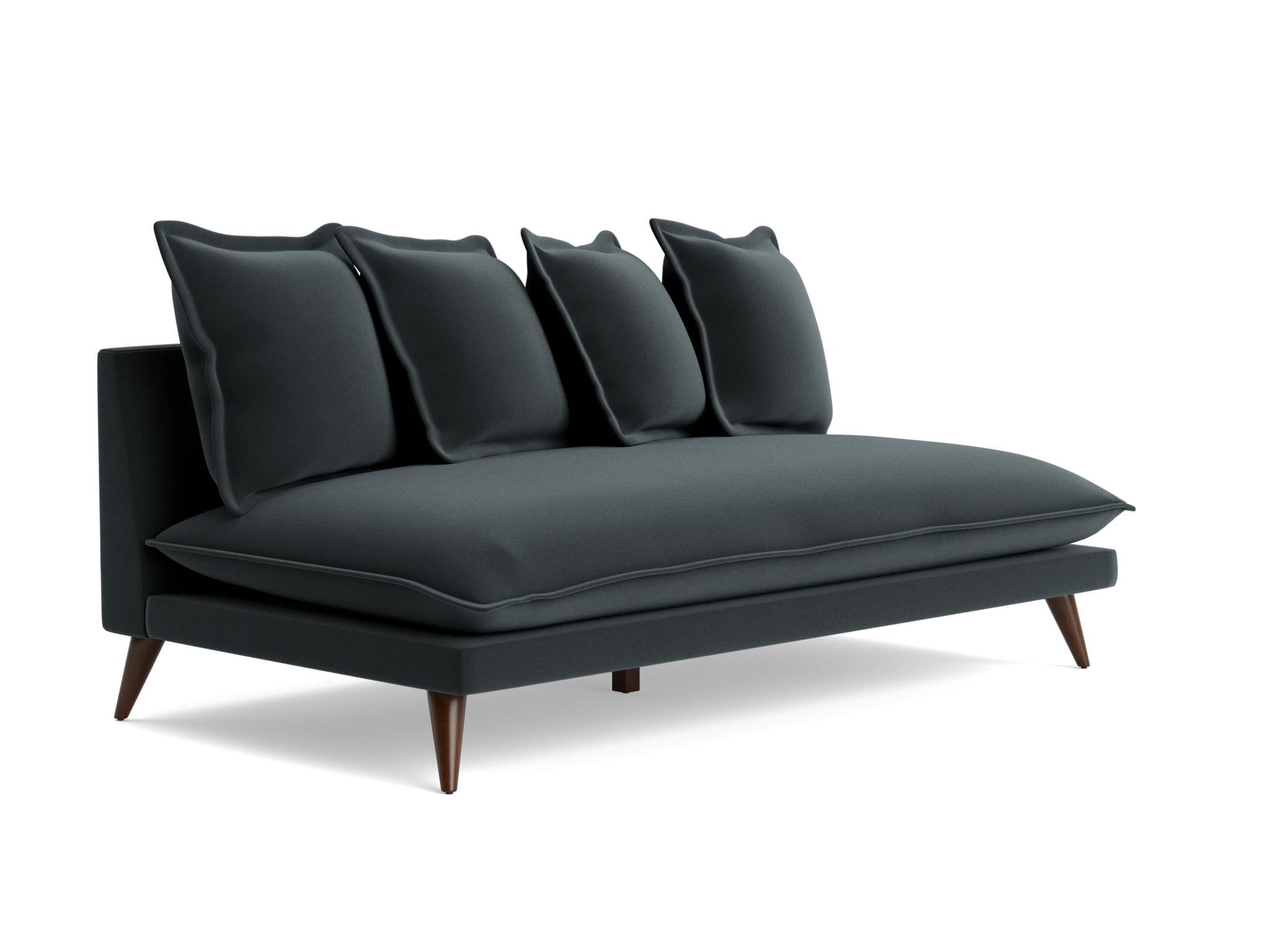 denna armless loveseat royale gunmetal