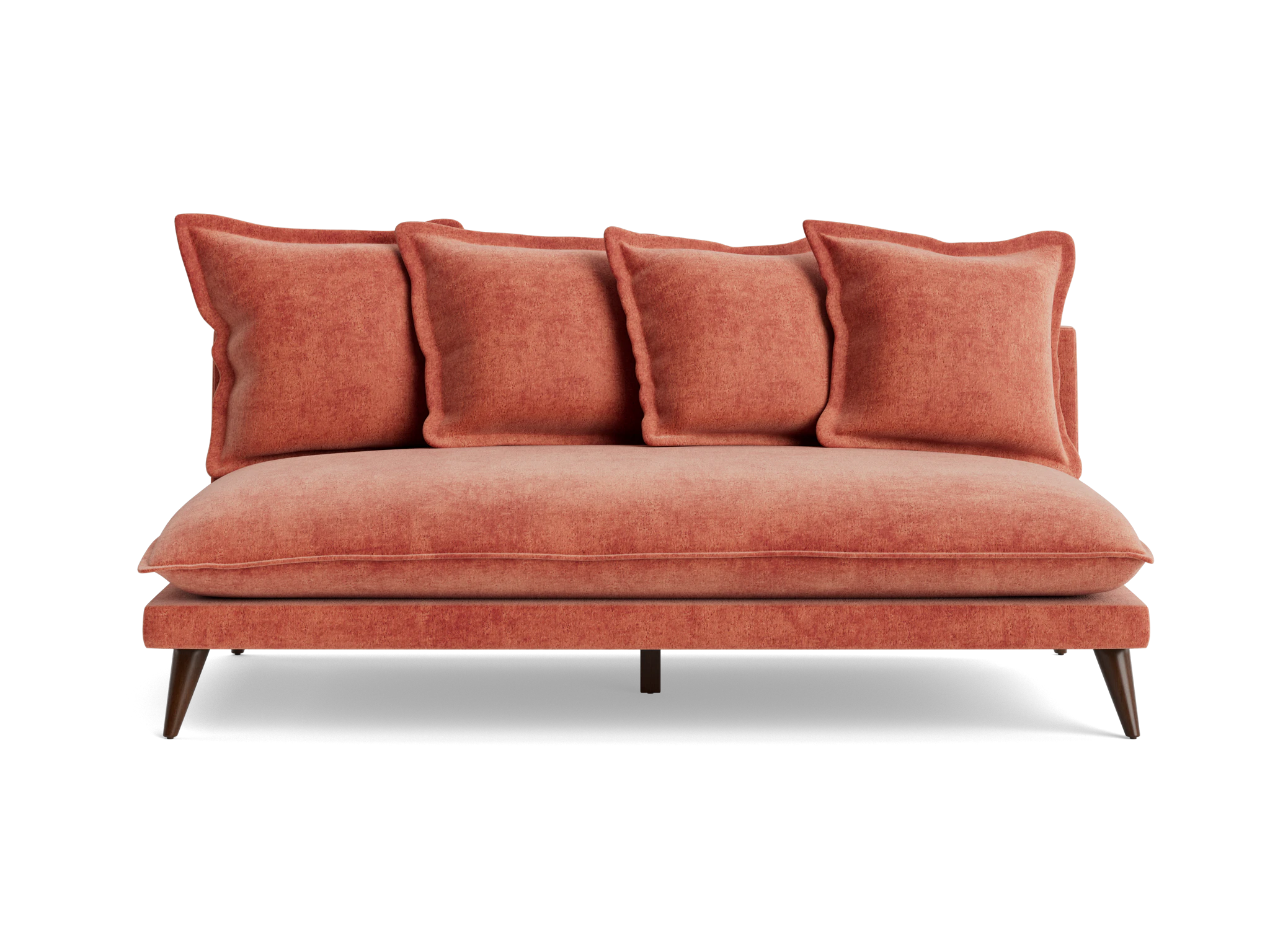 denna armless loveseat plush terra rose