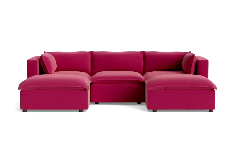 haine modular chaise sectional royale berry