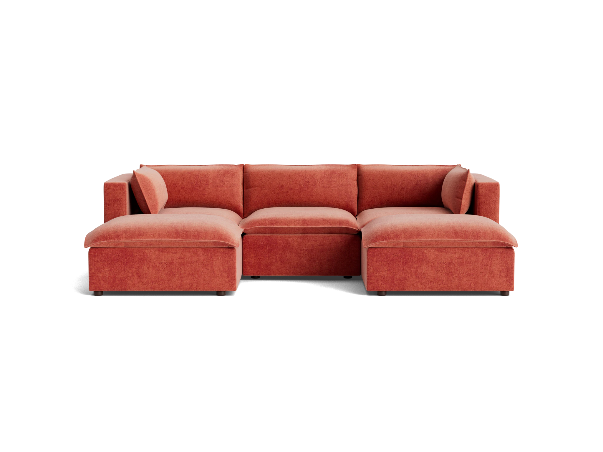 haine modular chaise sectional plush terra rose