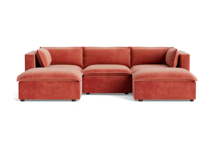 haine modular chaise sectional plush terra rose