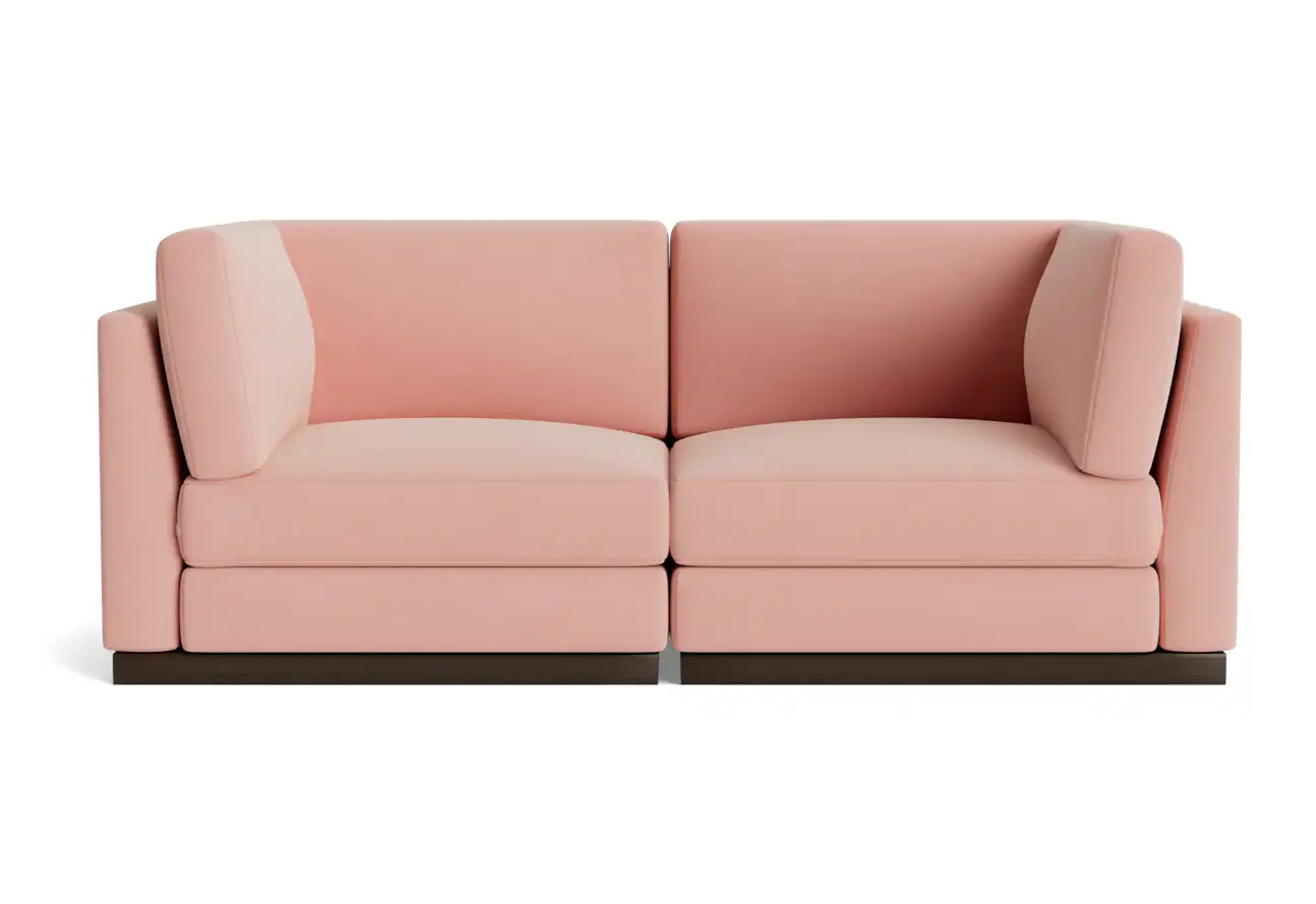holt corner chair loveseat royale blush