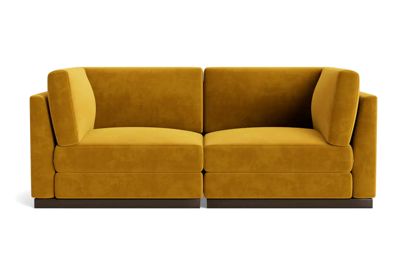 holt corner chair loveseat harper amber gold