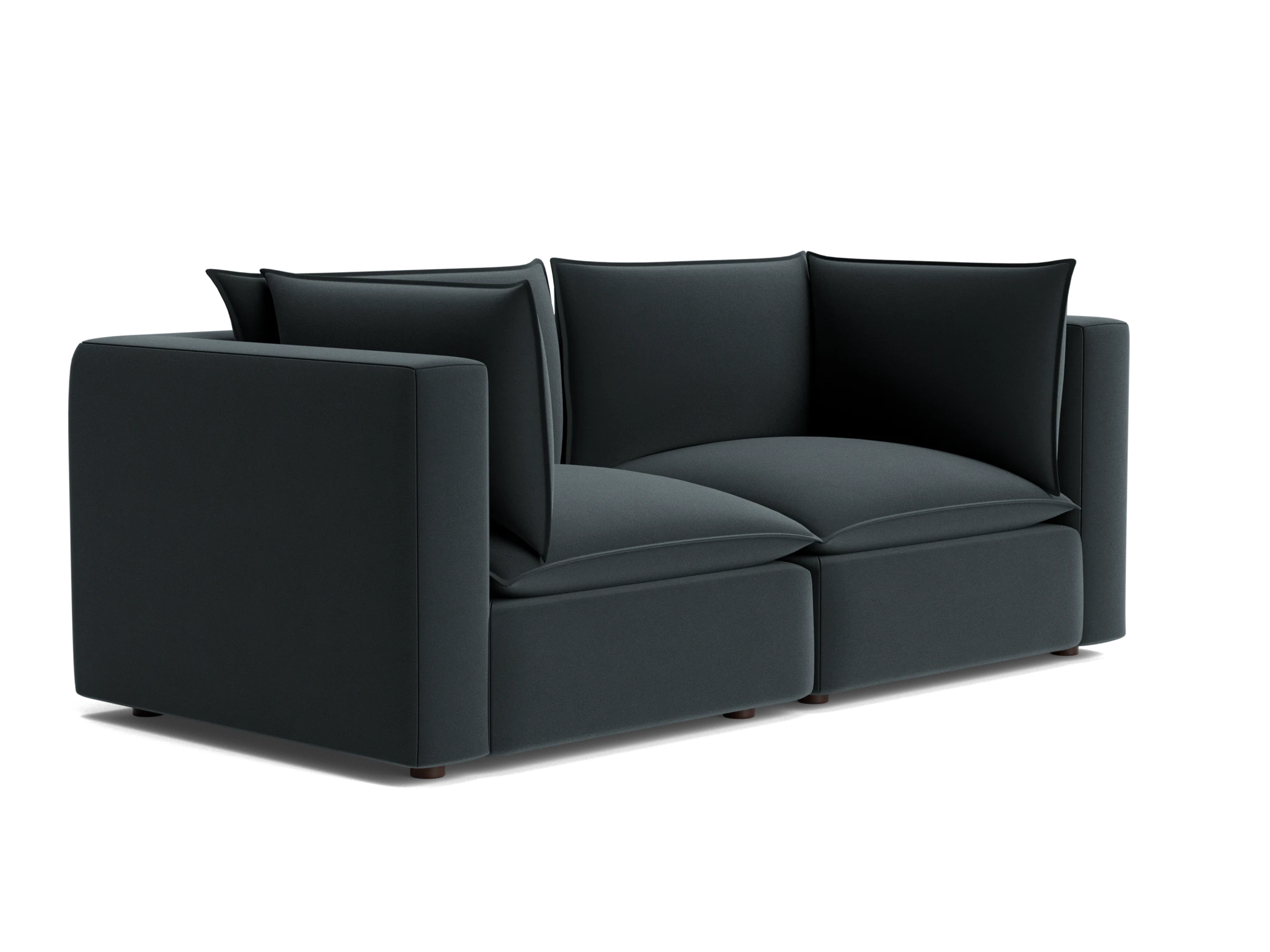 haine corner chair loveseat royale gunmetal