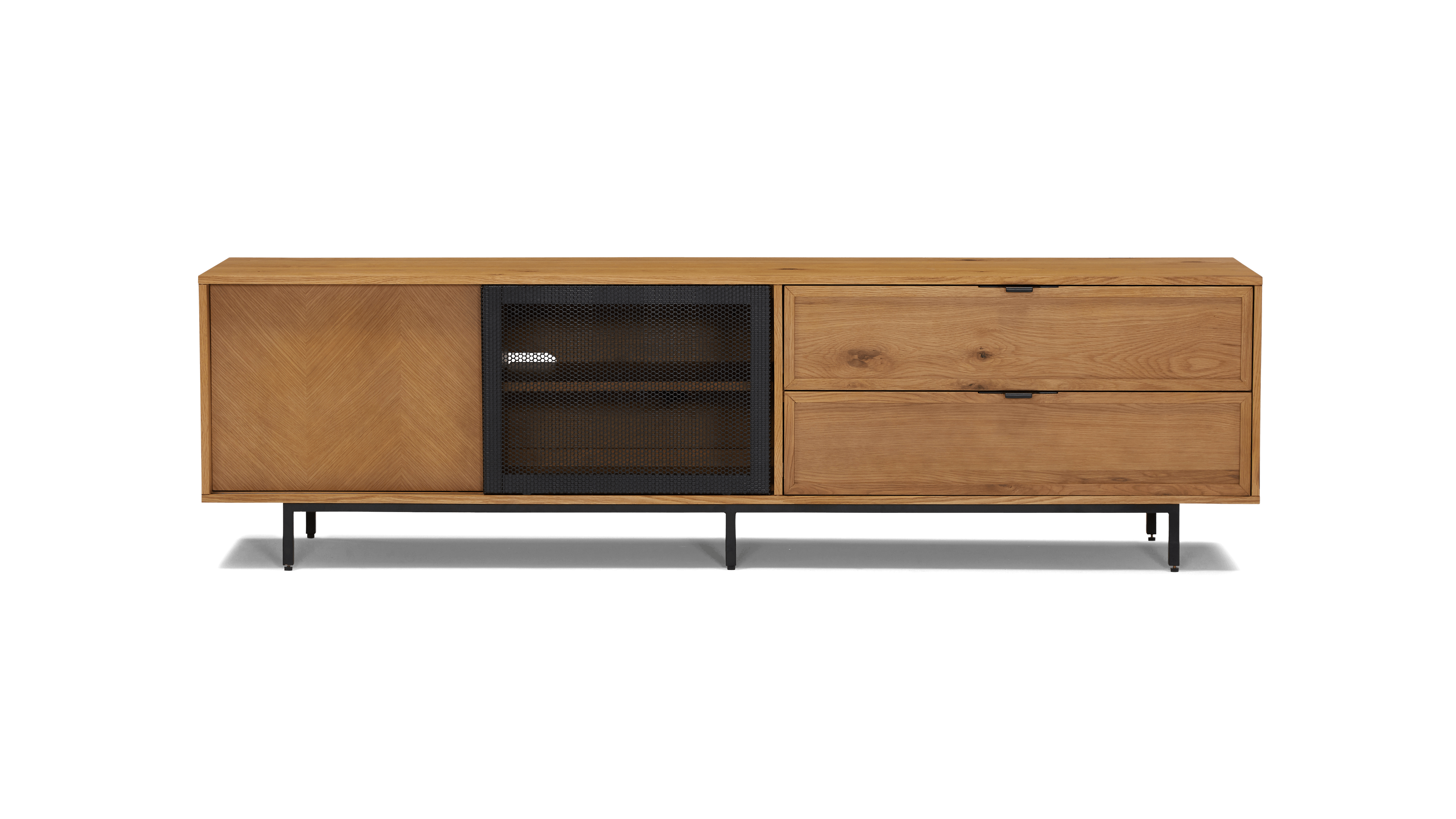 Modern Rustic Oak Kara Media Console | Stylish Storage
