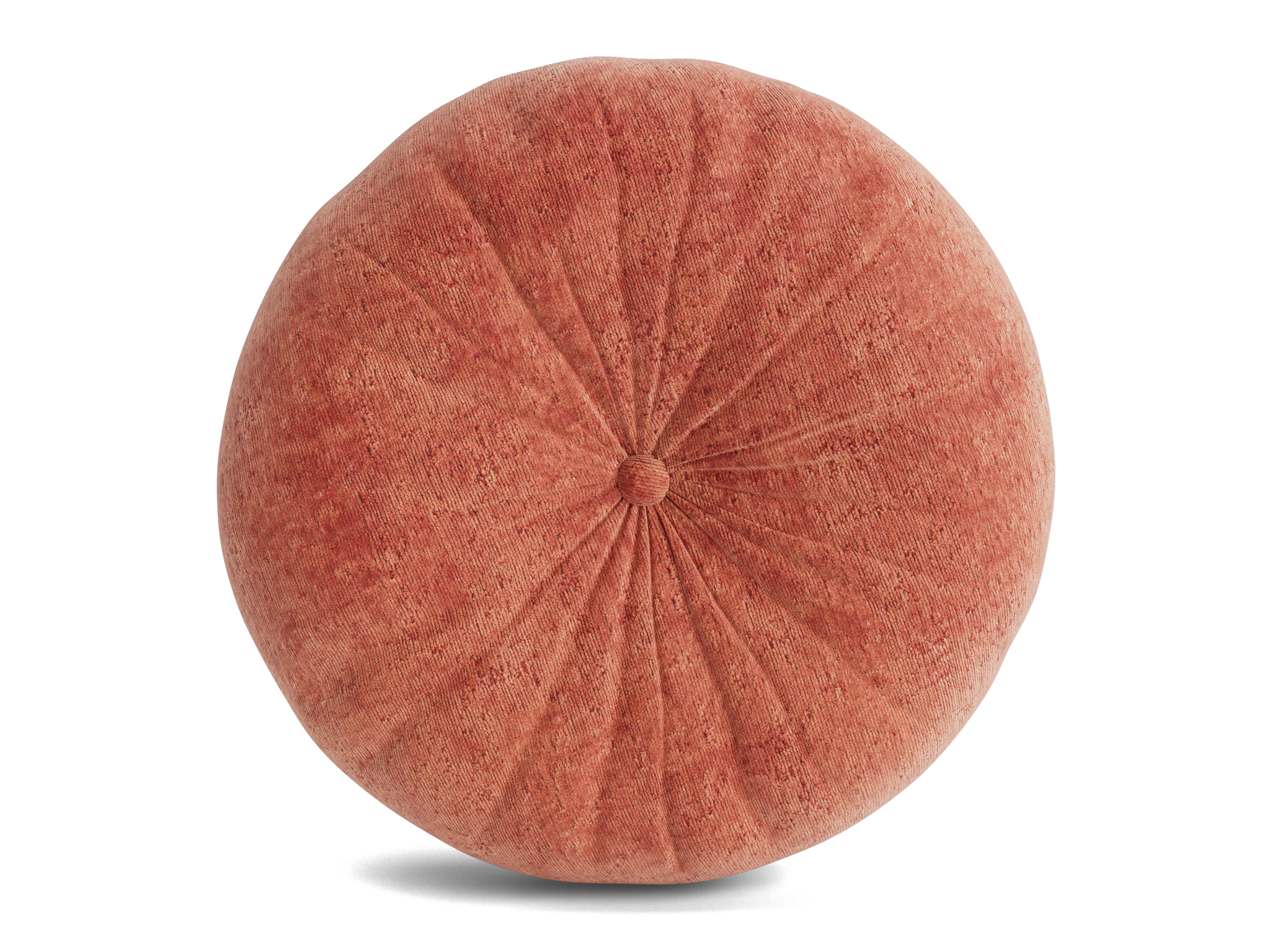 minka pleated round pillow plush terra rose