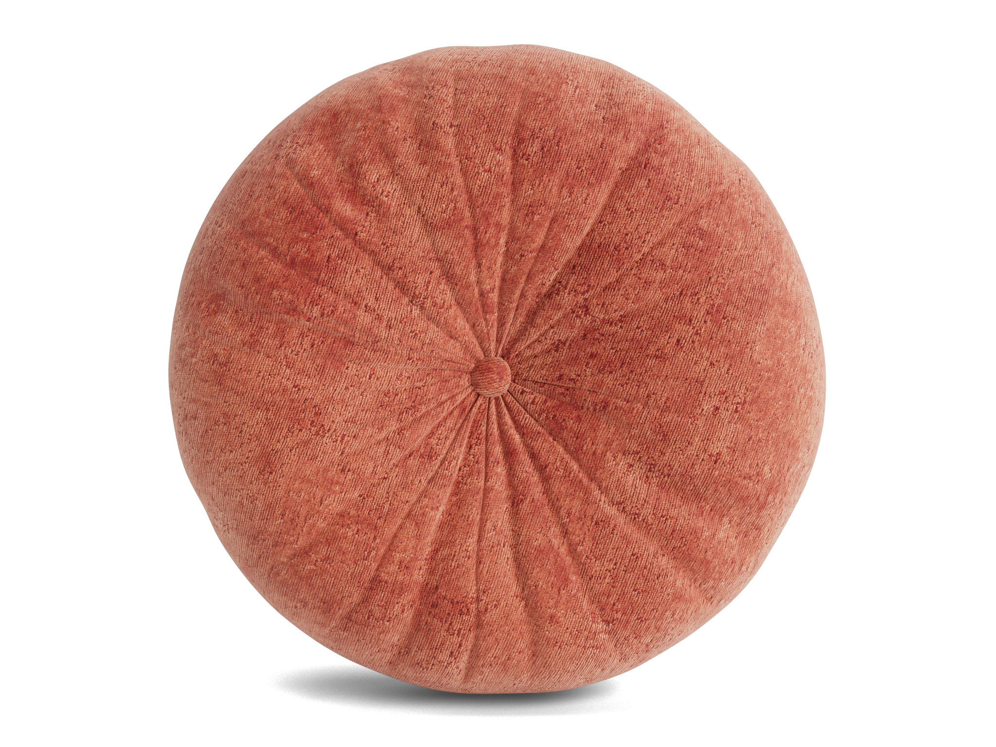 minka pleated round pillow plush terra rose