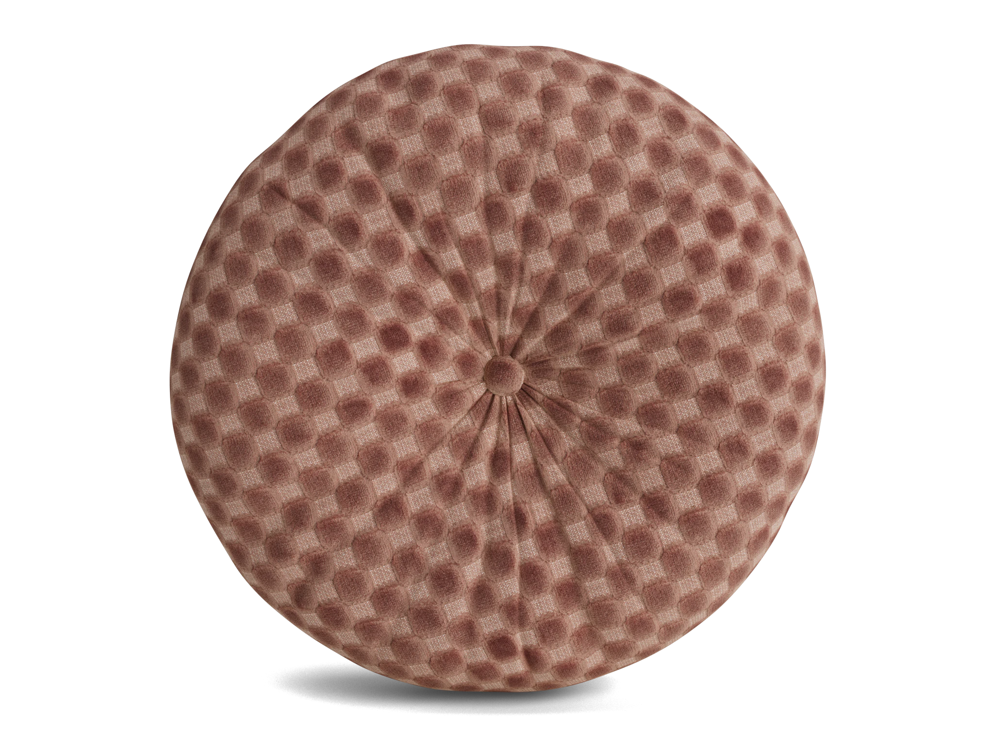 minka pleated round pillow checker pantone mocha mousse