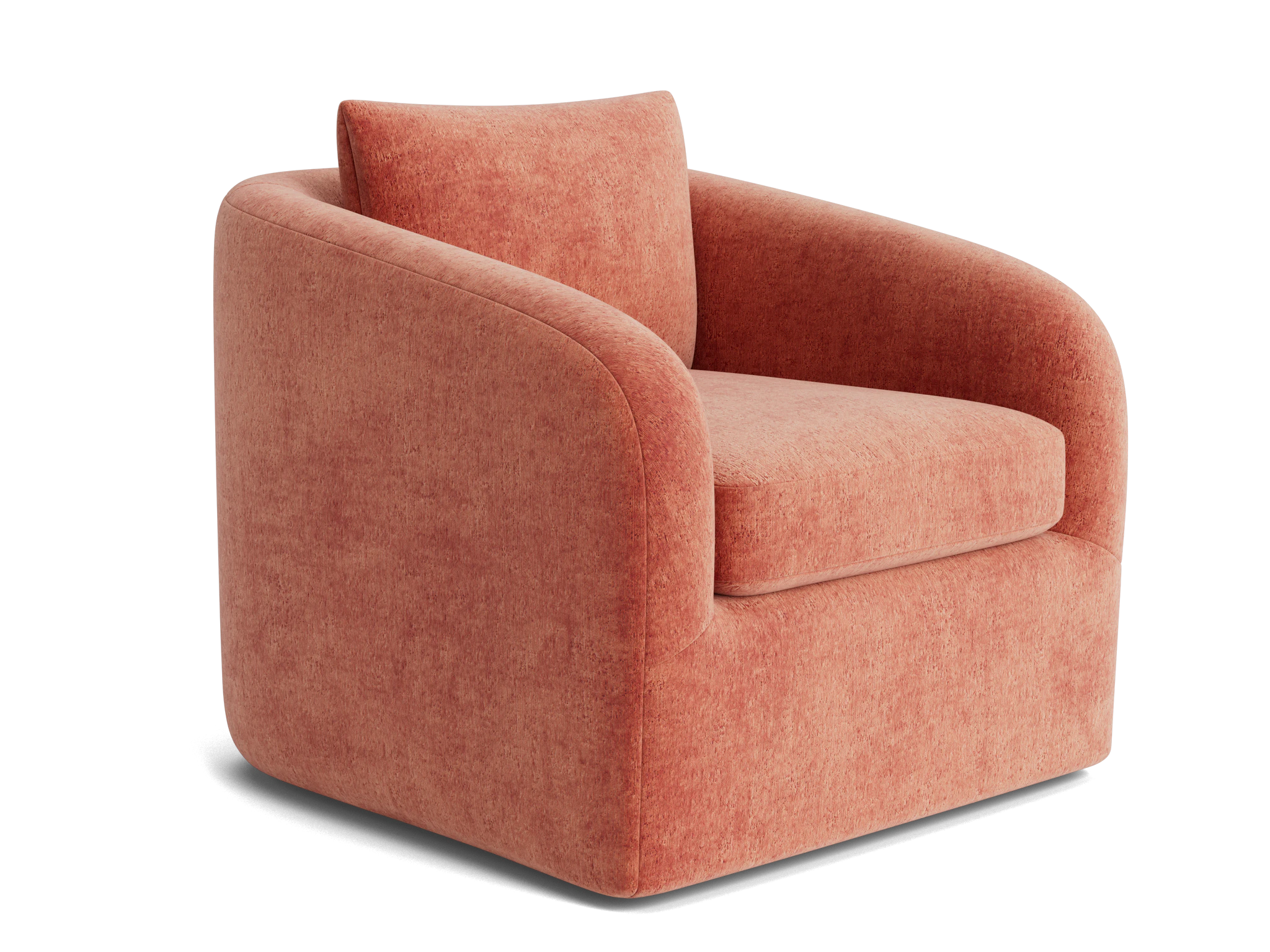 amelia swivel chair plush terra rose
