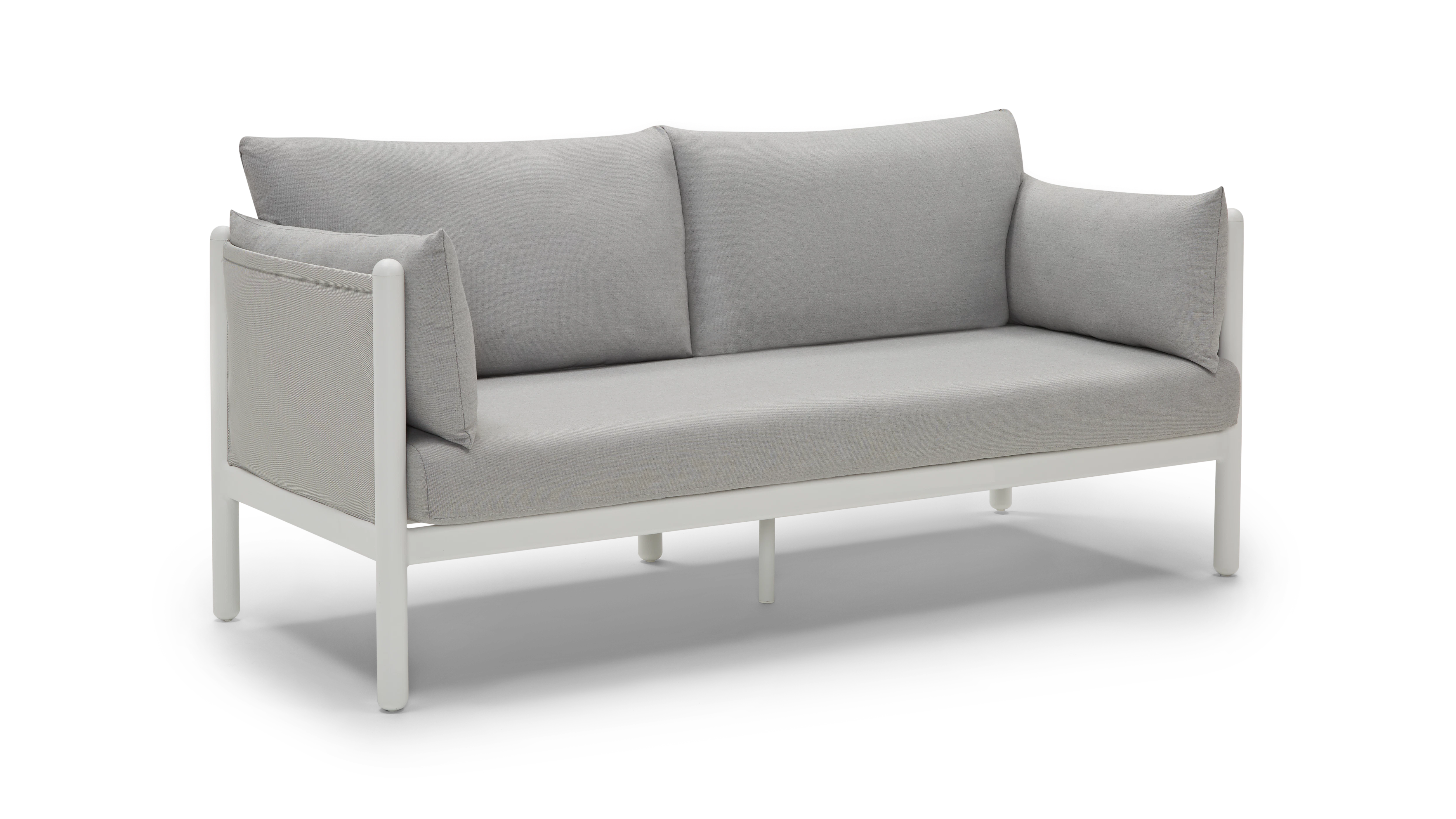 white cambria outdoor loveseat