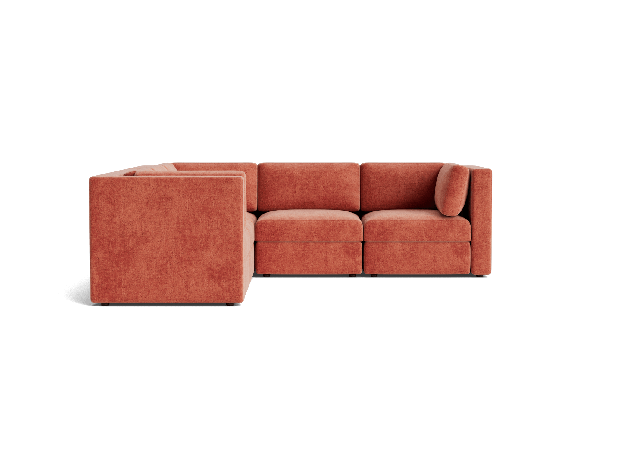 daya modular corner sectional plush terra rose