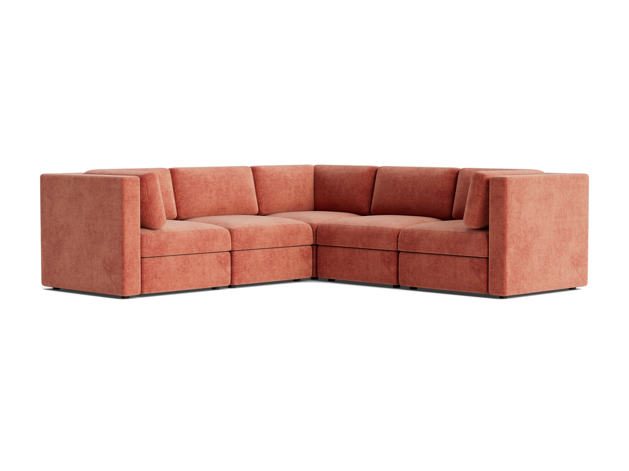 daya modular corner sectional plush terra rose
