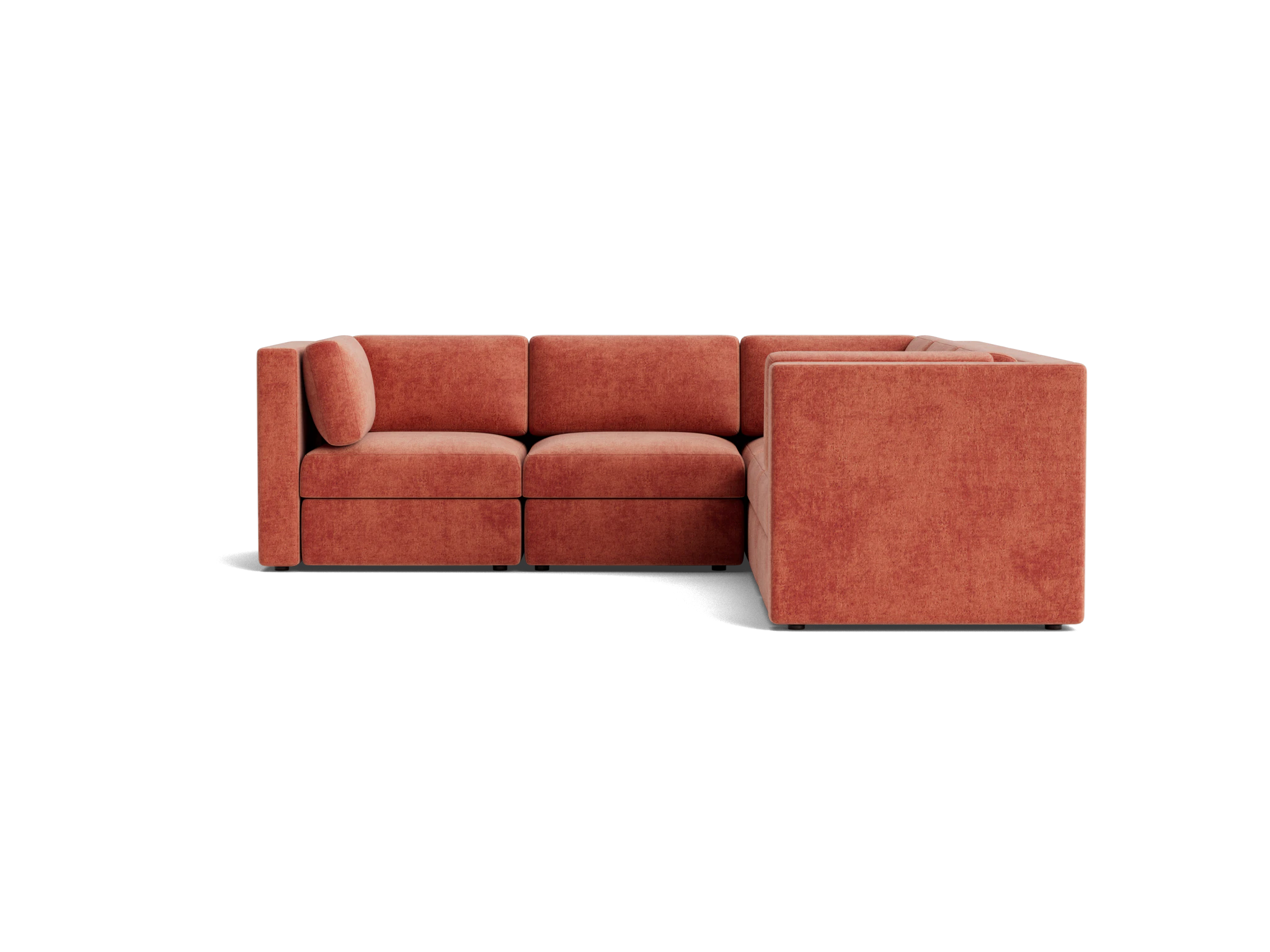 daya modular corner sectional plush terra rose