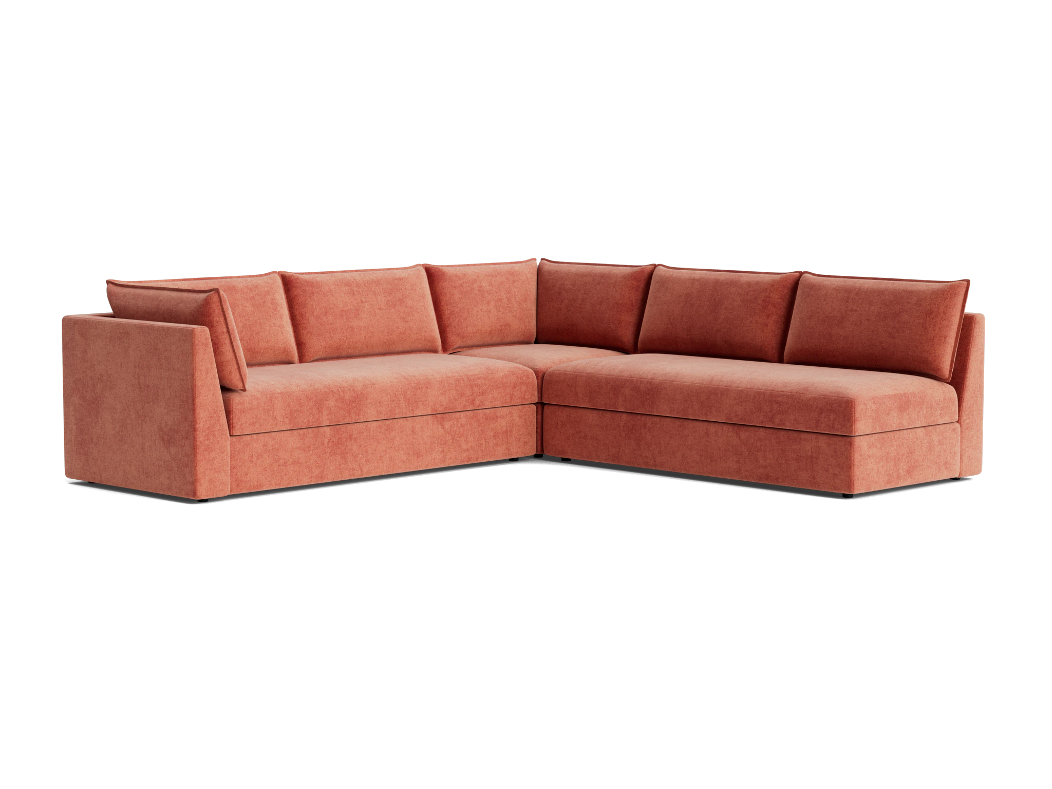 wilder corner sectional %283 piece%29 plush terra rose