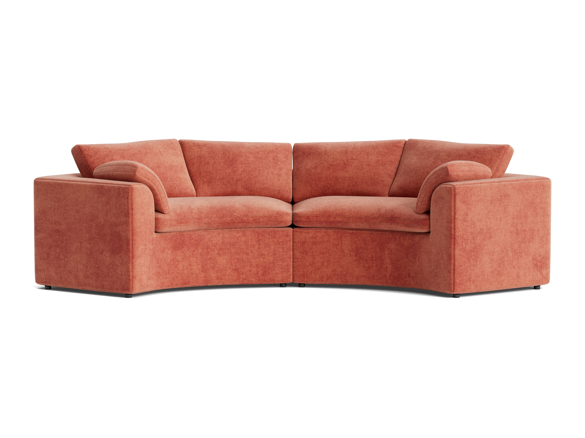 bryant semicircle sofa %282 piece%29 plush terra rose
