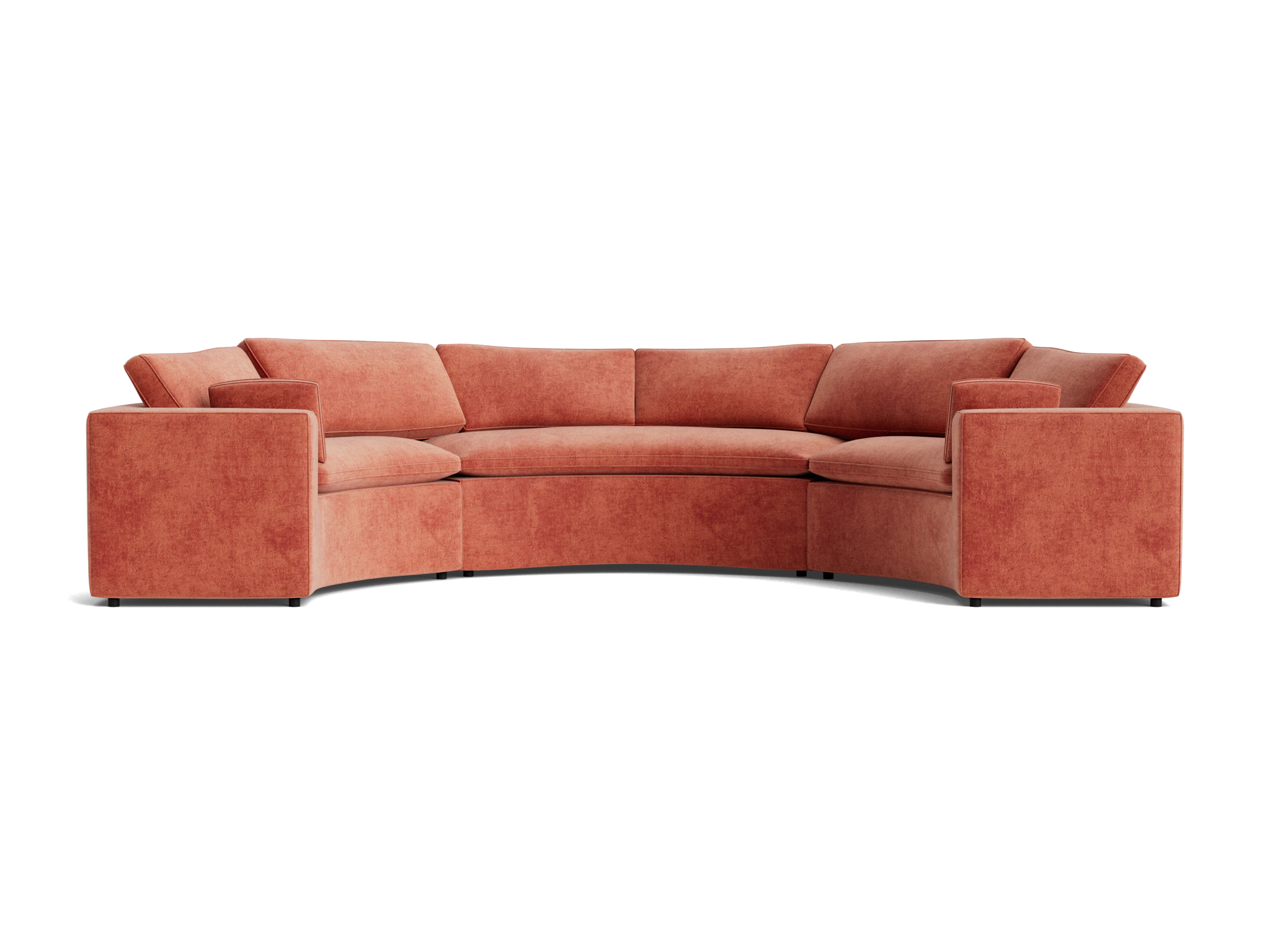 bryant semicircle sectional %283 piece%29 plush terra rose