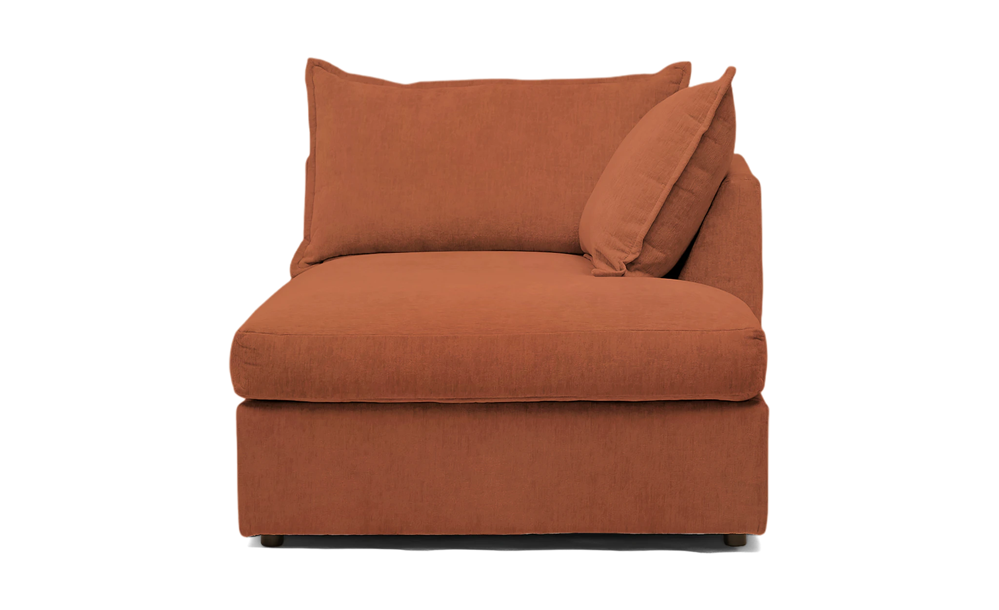 wilder single arm chaise plush terra rose