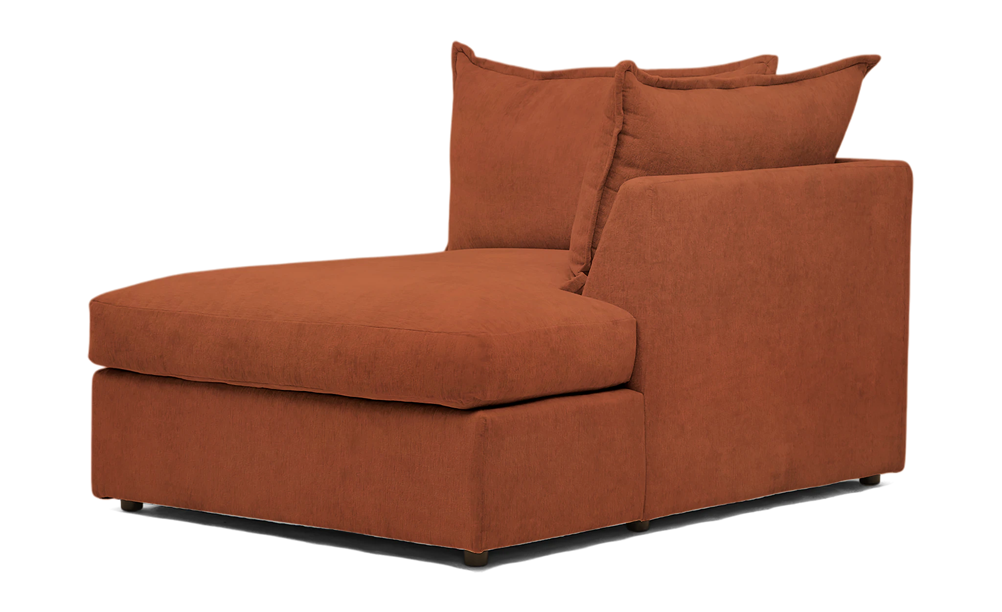 wilder single arm chaise plush terra rose