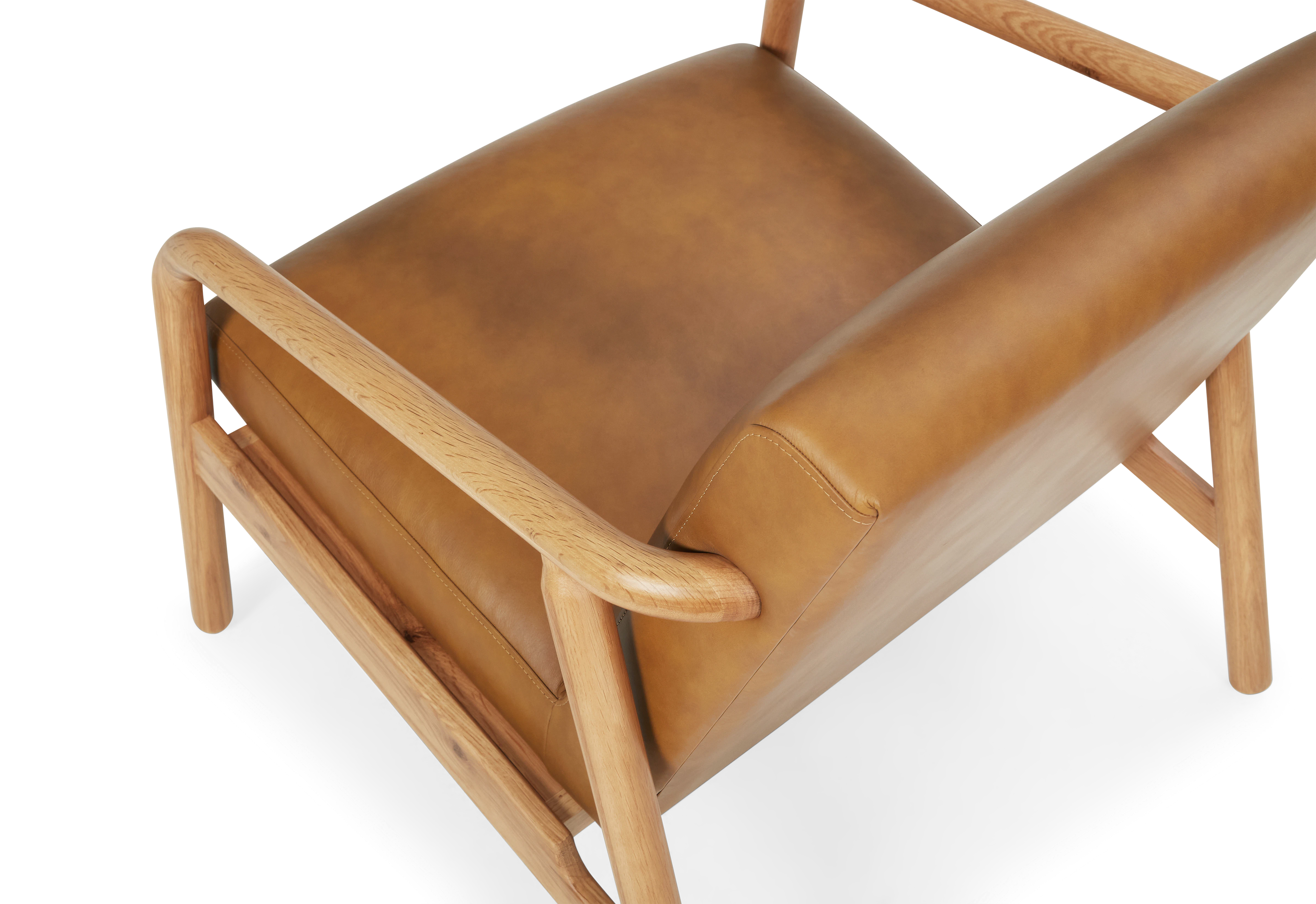 cml rosen leather lounge chair camel