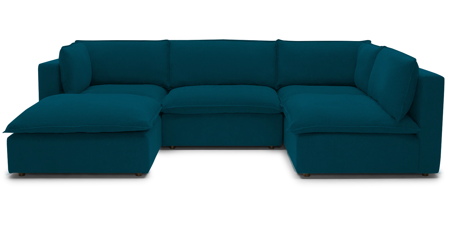 haine modular sofa bumper sectional key largo zenith teal