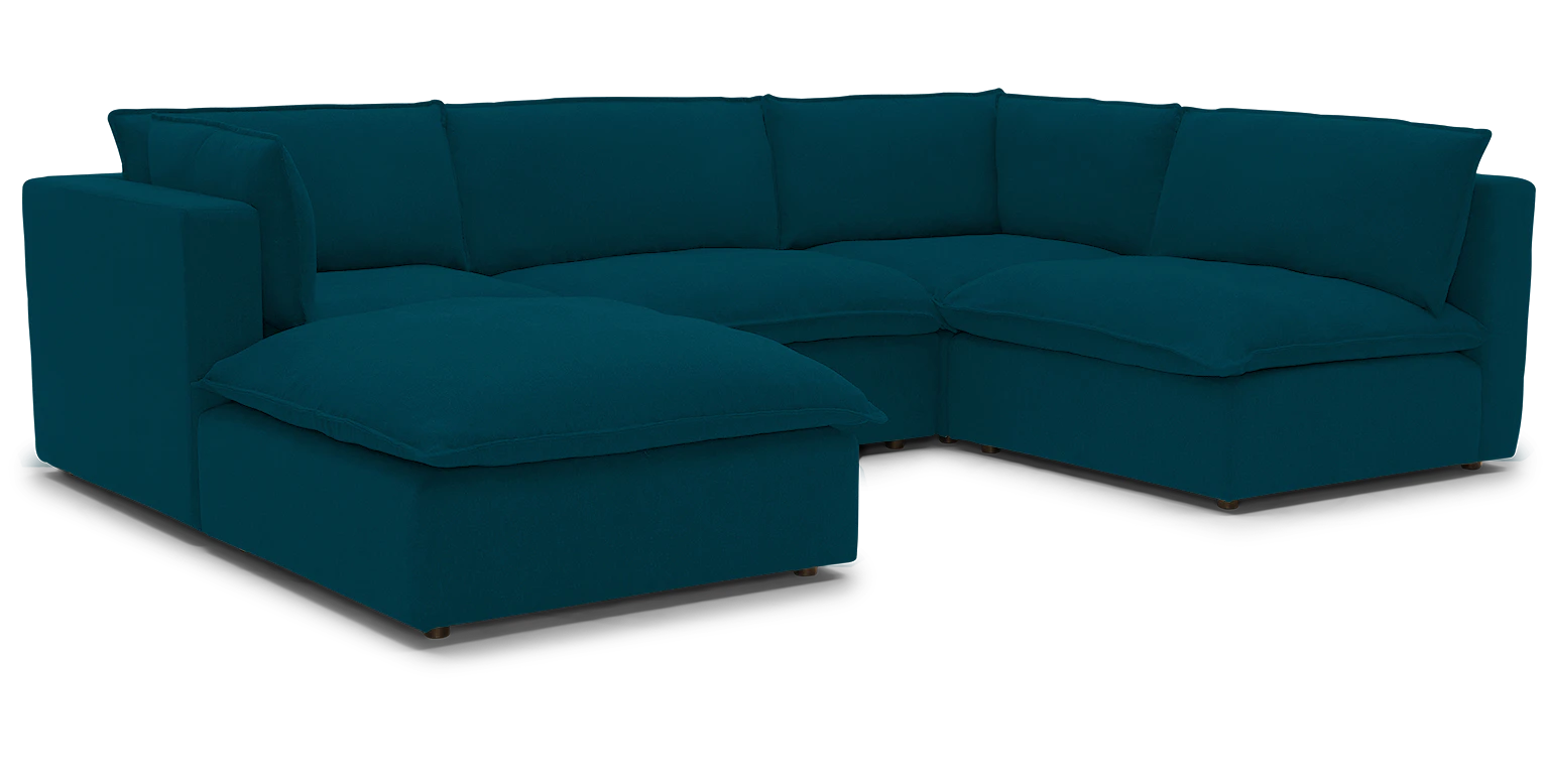 haine modular sofa bumper sectional key largo zenith teal