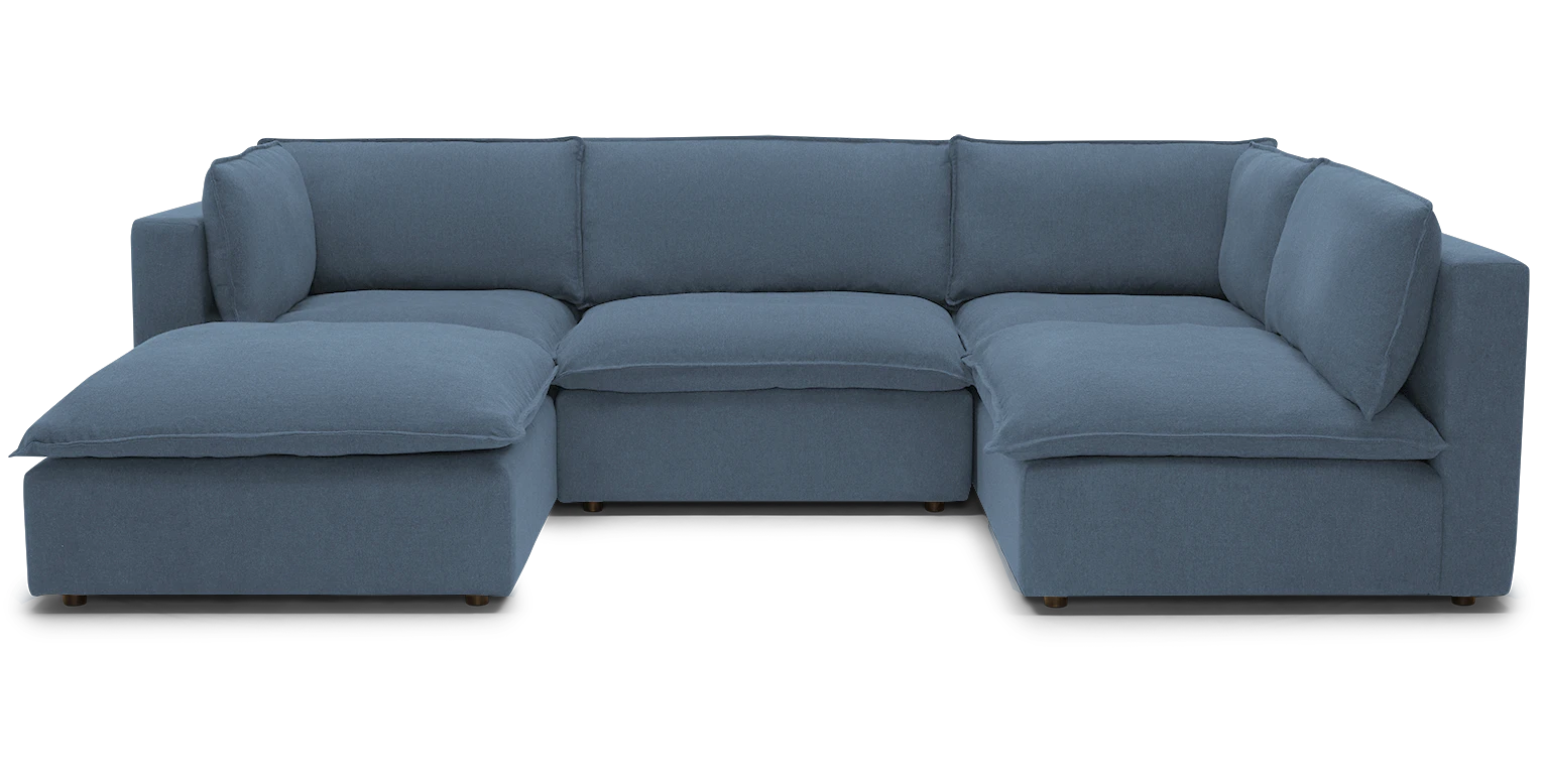 haine modular sofa bumper sectional milo french blue