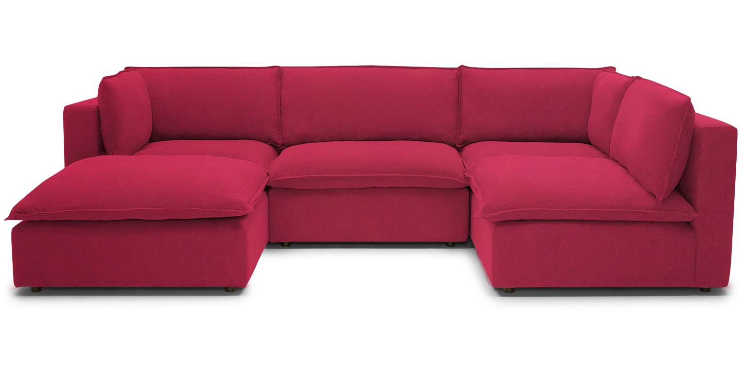 haine modular sofa bumper sectional royale berry