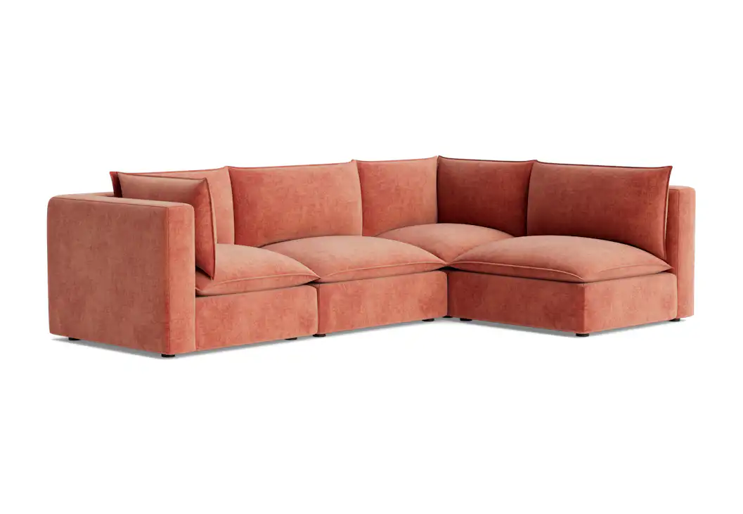 haine modular sectional plush terra rose