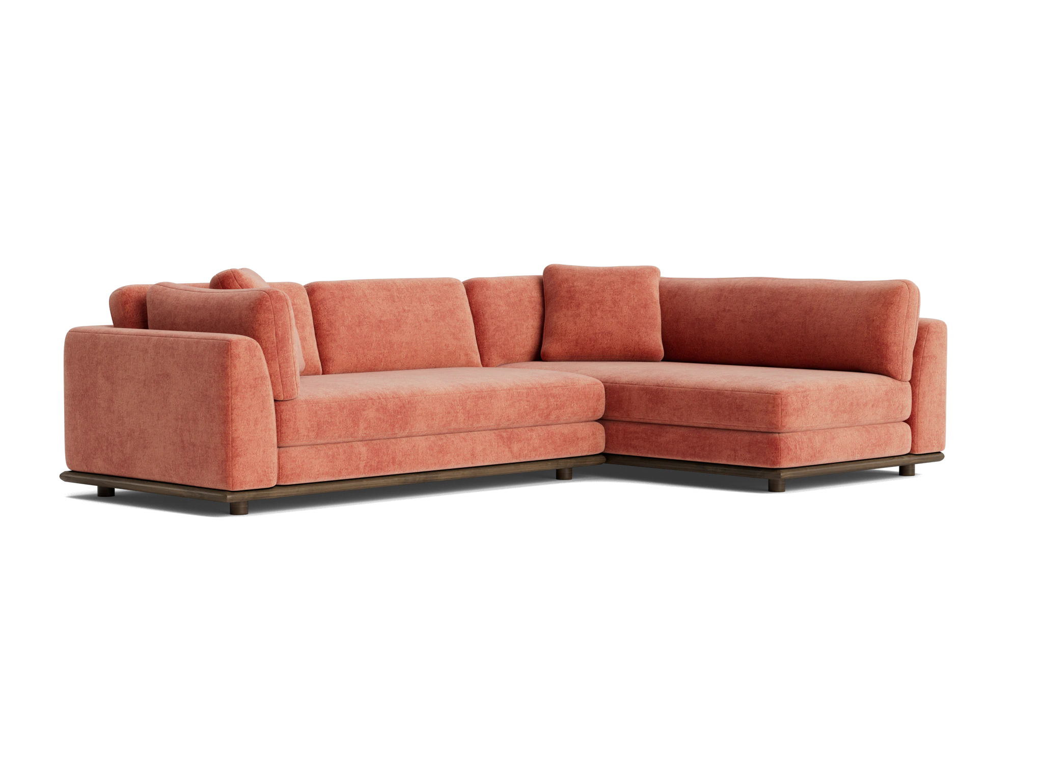 miller sectional plush terra rose