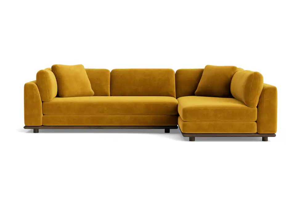 miller sectional harper amber gold