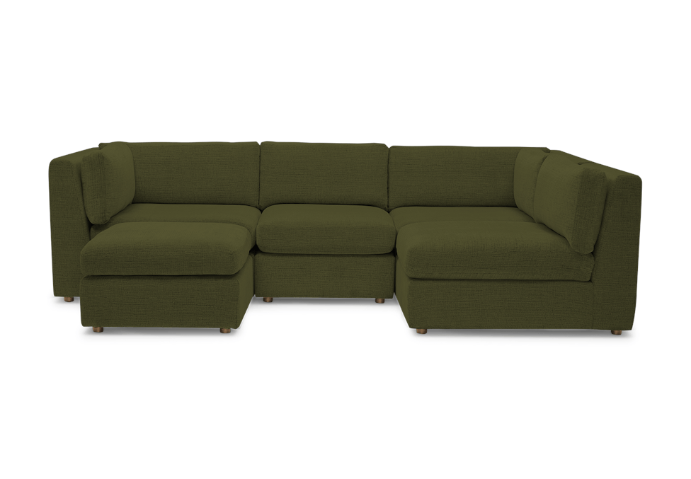 daya modular sofa bumper sectional faithful olive