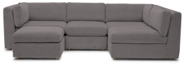 daya modular sofa bumper sectional taylor felt gray