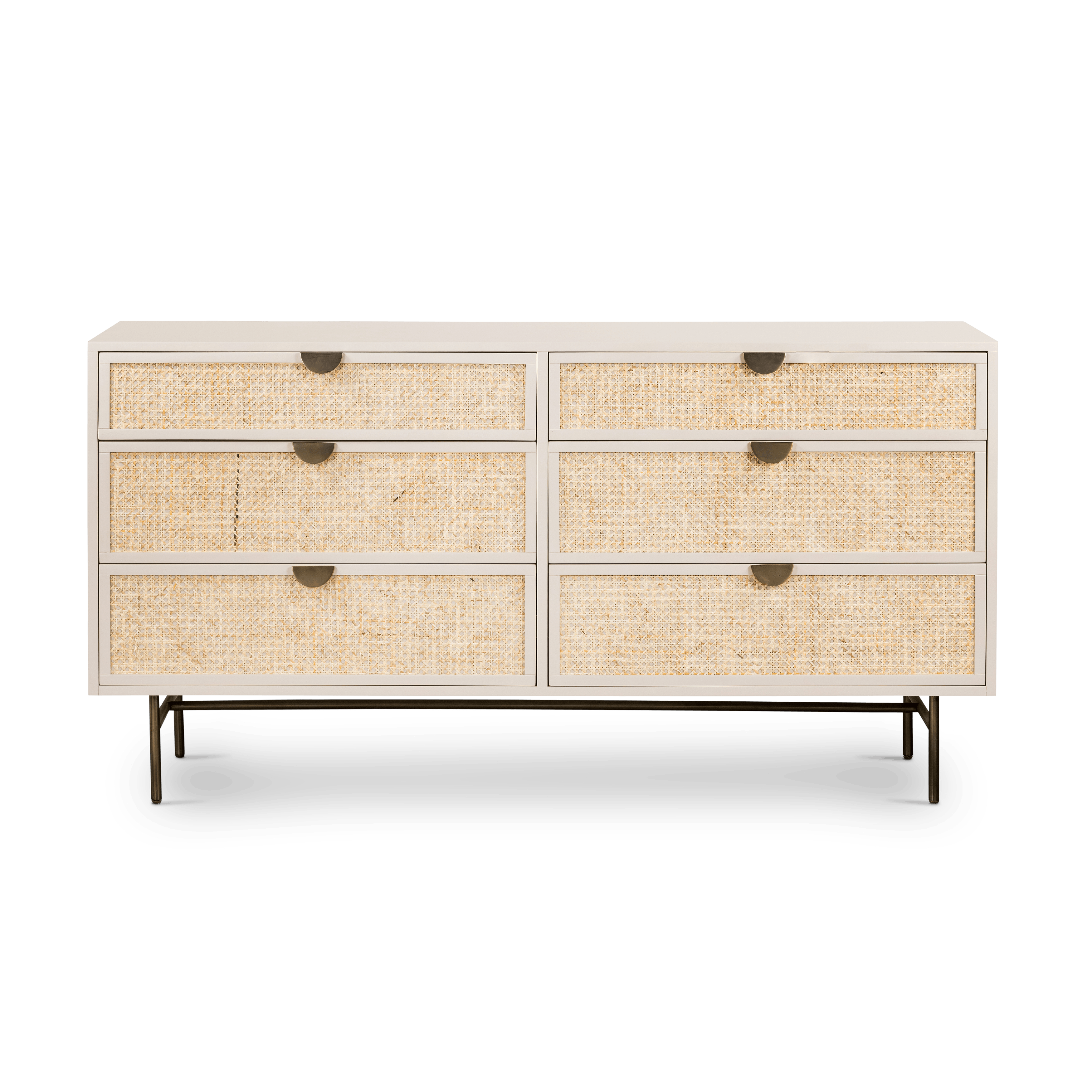 Sophia Dresser - Elegant Cream 6-Drawer Storage