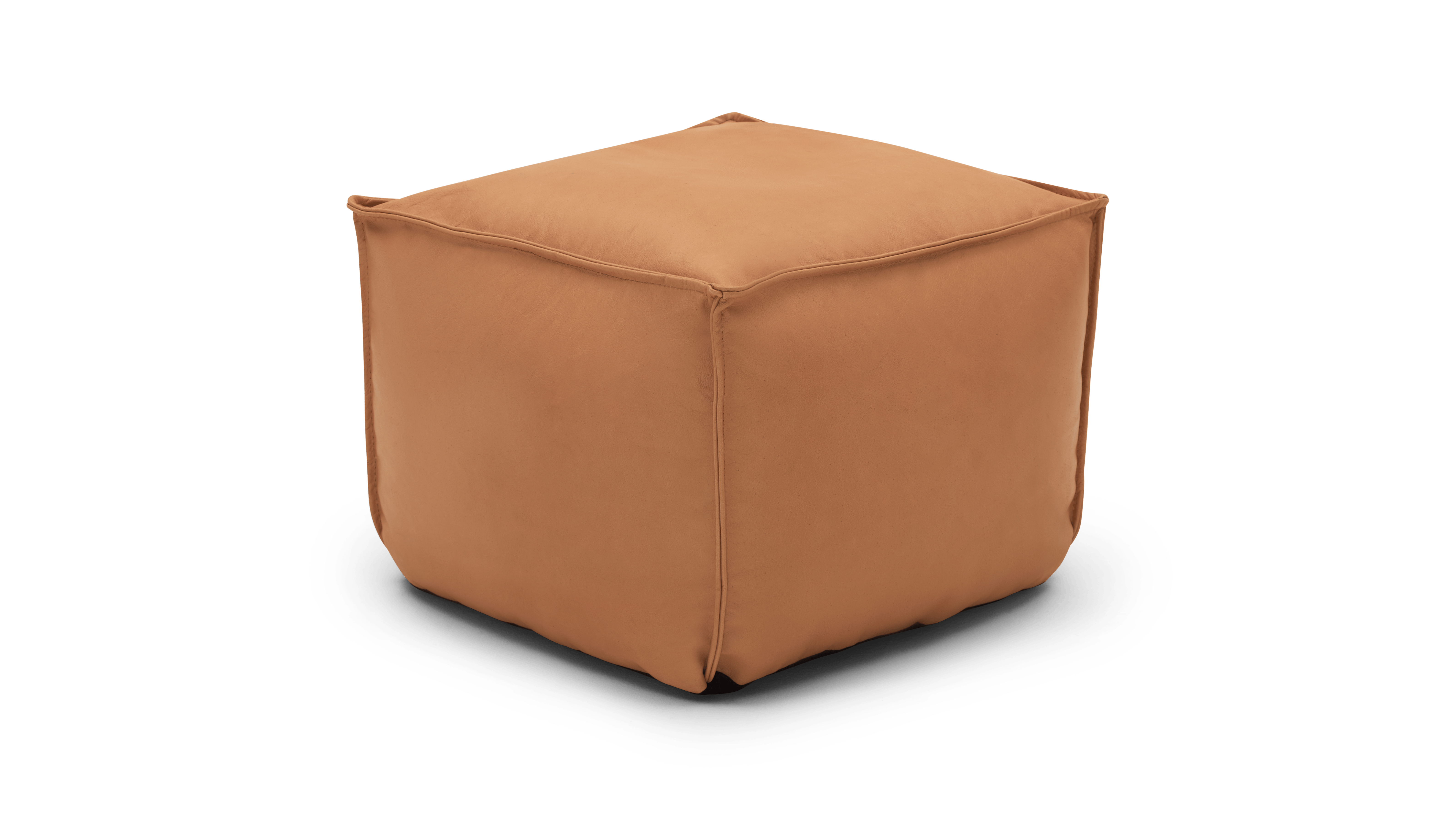cgnc zoey leather pouf cognac
