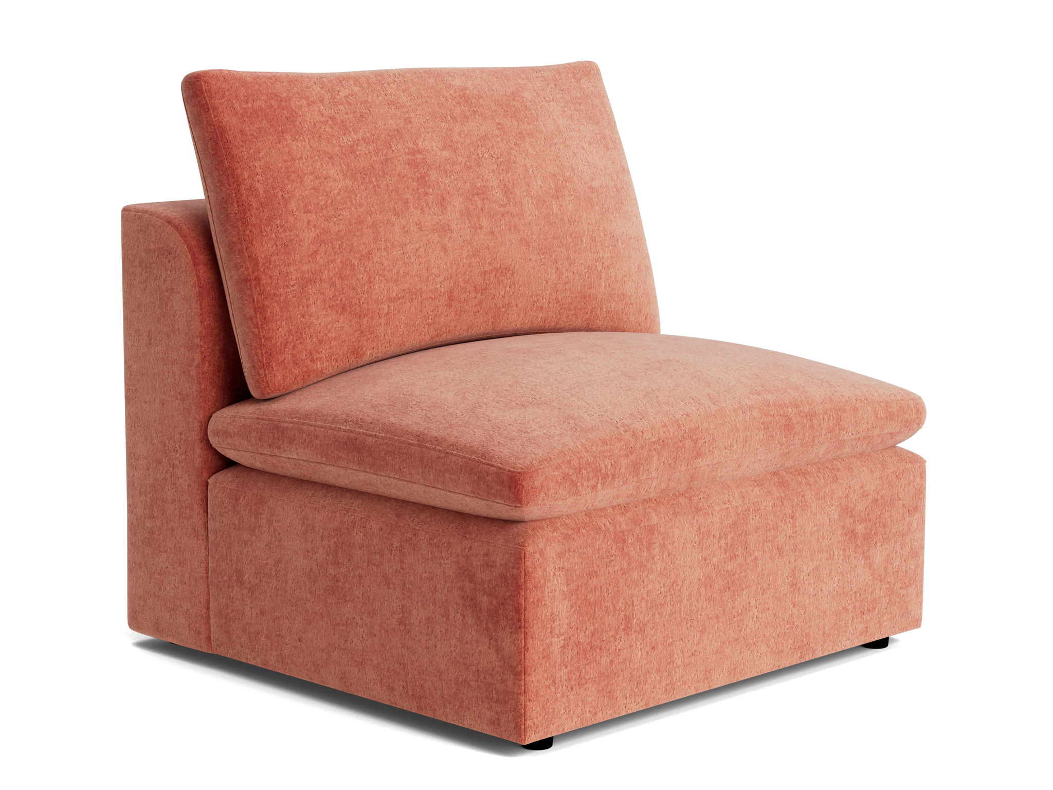 bryant petite armless chair plush terra rose