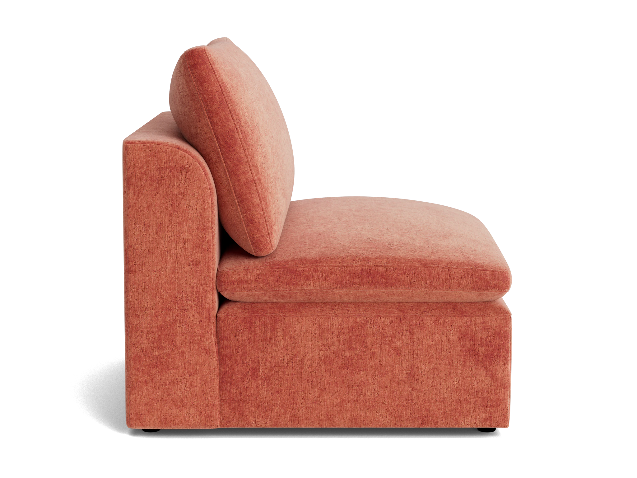 bryant petite armless chair plush terra rose