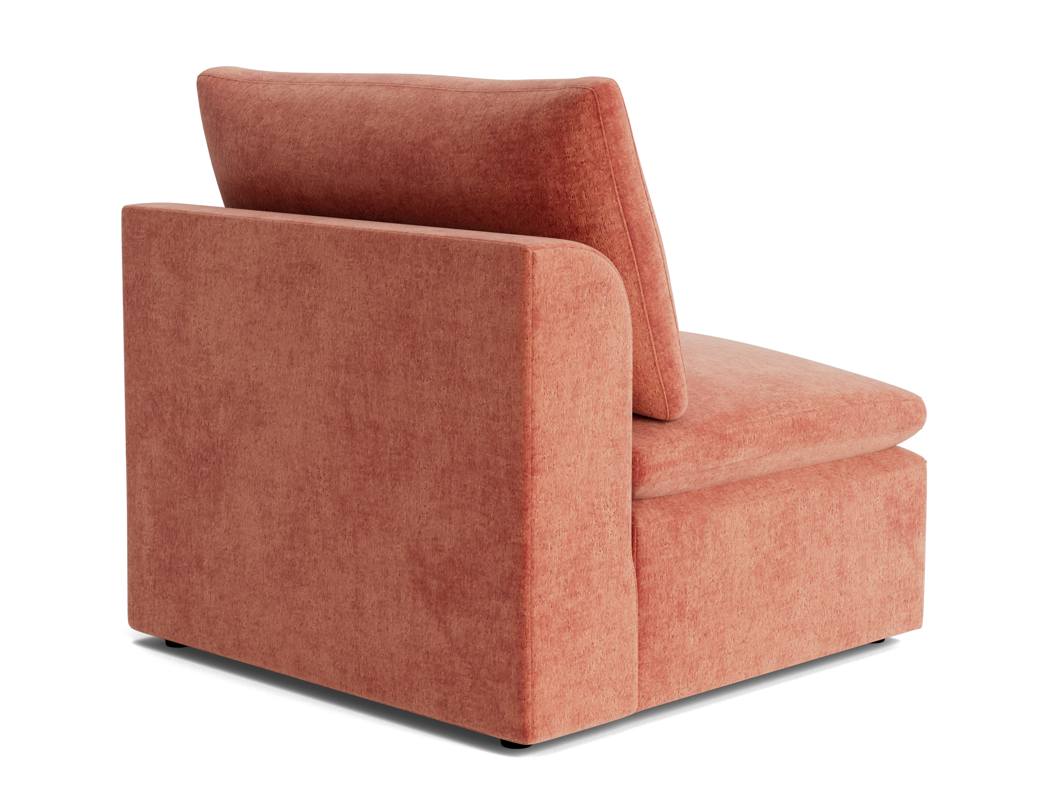 bryant petite armless chair plush terra rose