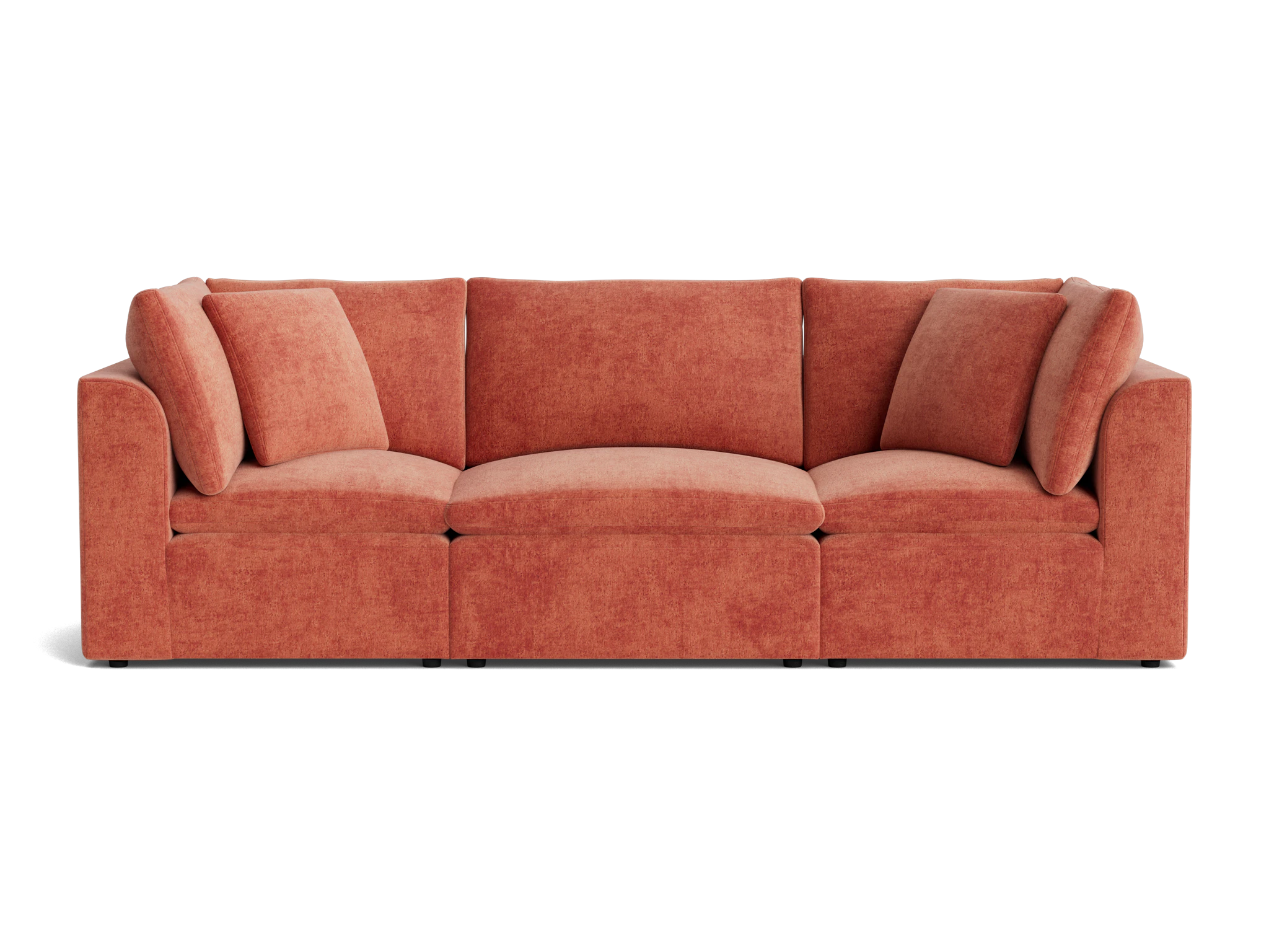 bryant petite modular sofa plush terra rose
