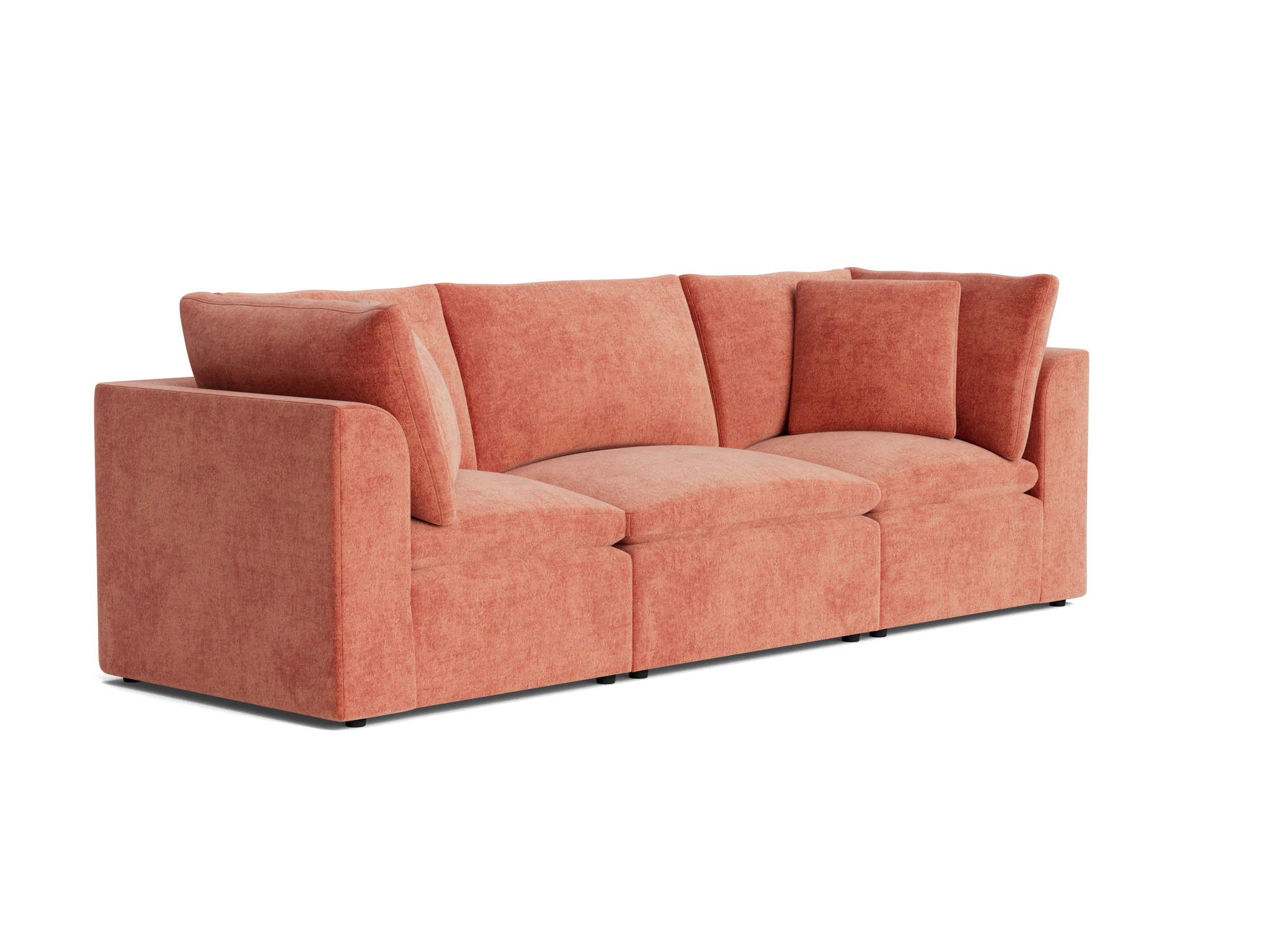 bryant petite modular sofa plush terra rose