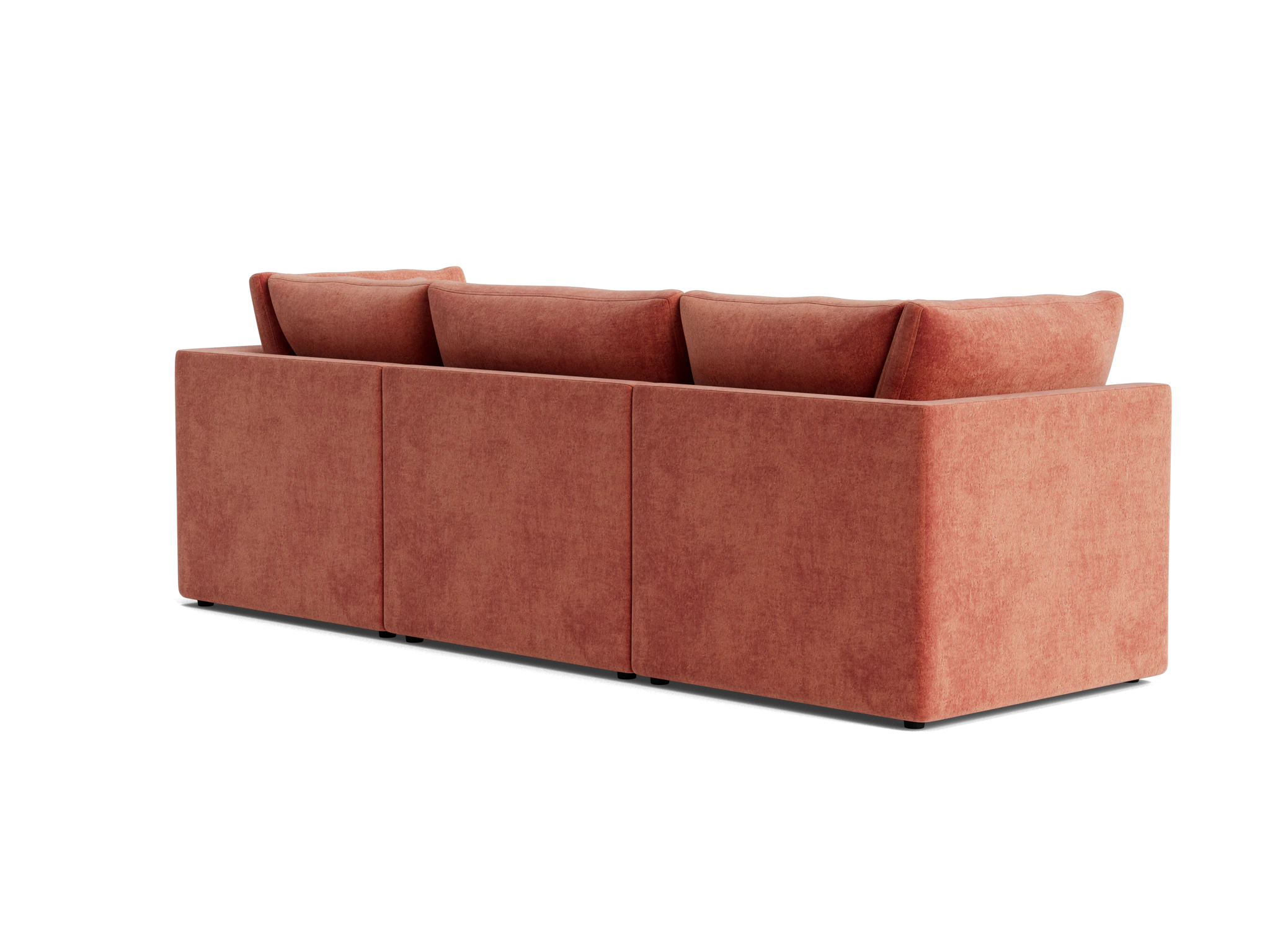 bryant petite modular sofa plush terra rose