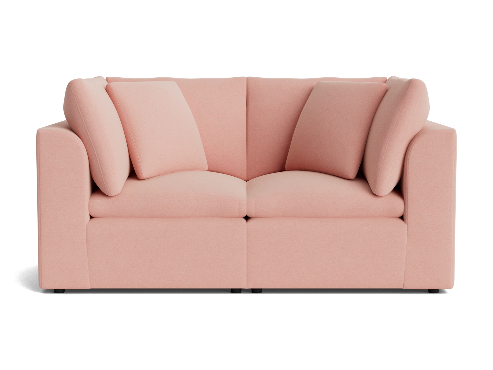 bryant petite modular loveseat royale blush