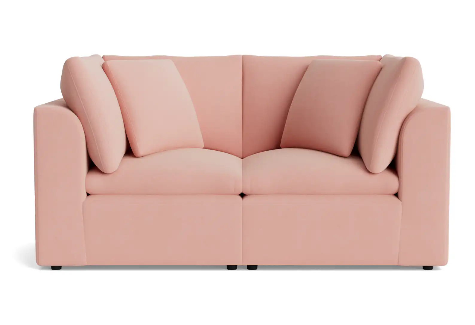 bryant petite modular loveseat royale blush