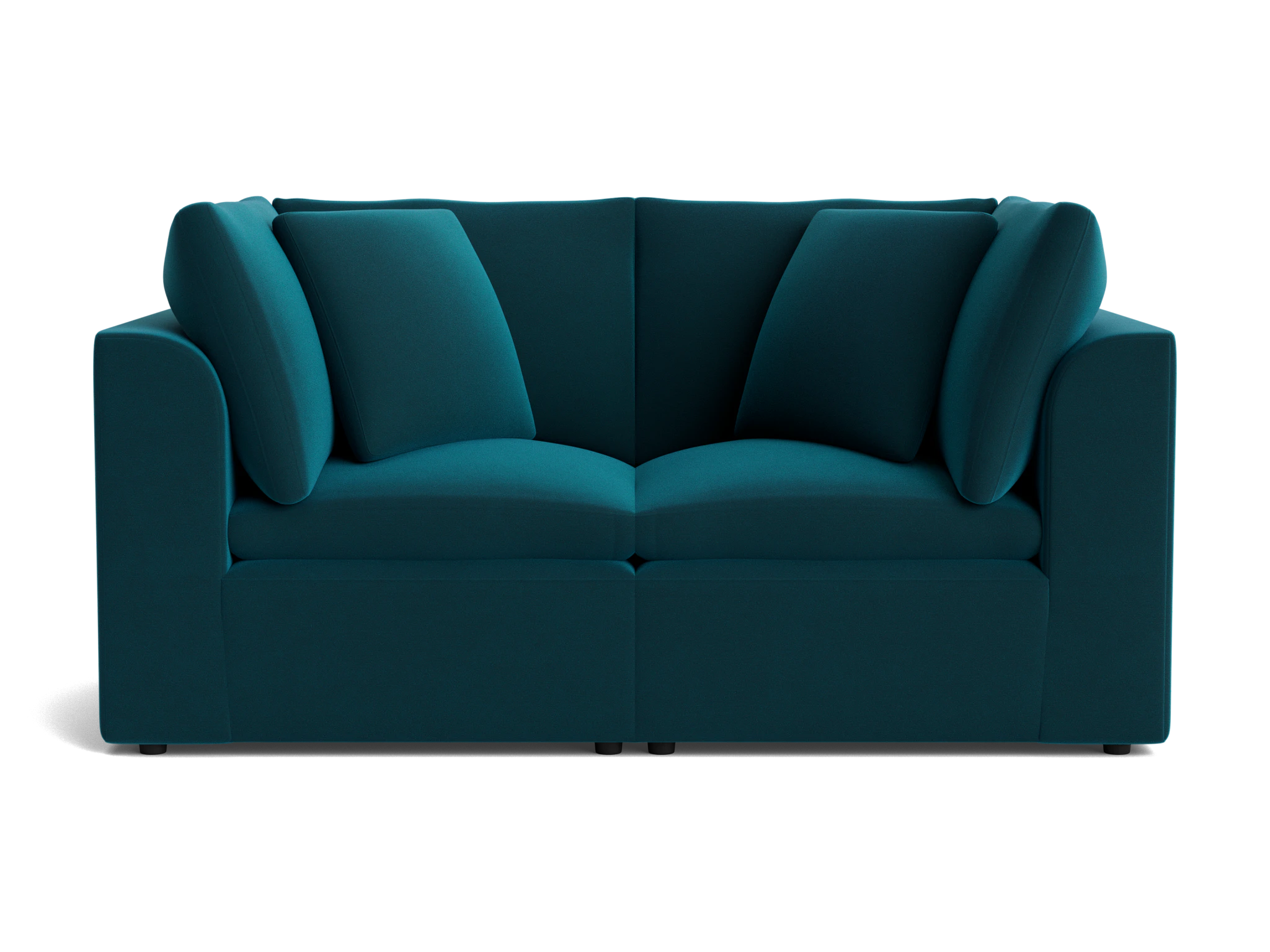 bryant petite modular loveseat royale peacock