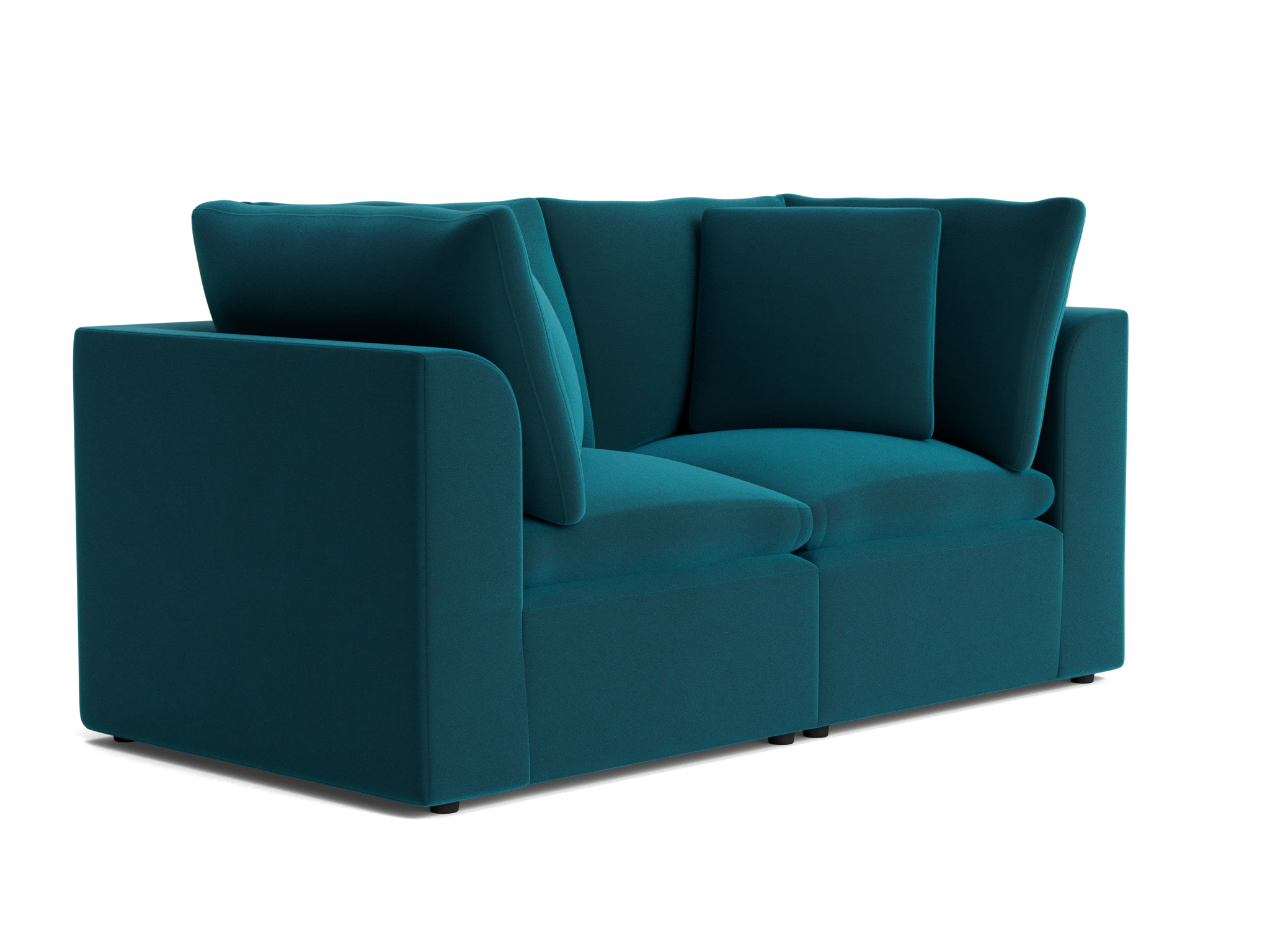 bryant petite modular loveseat royale peacock