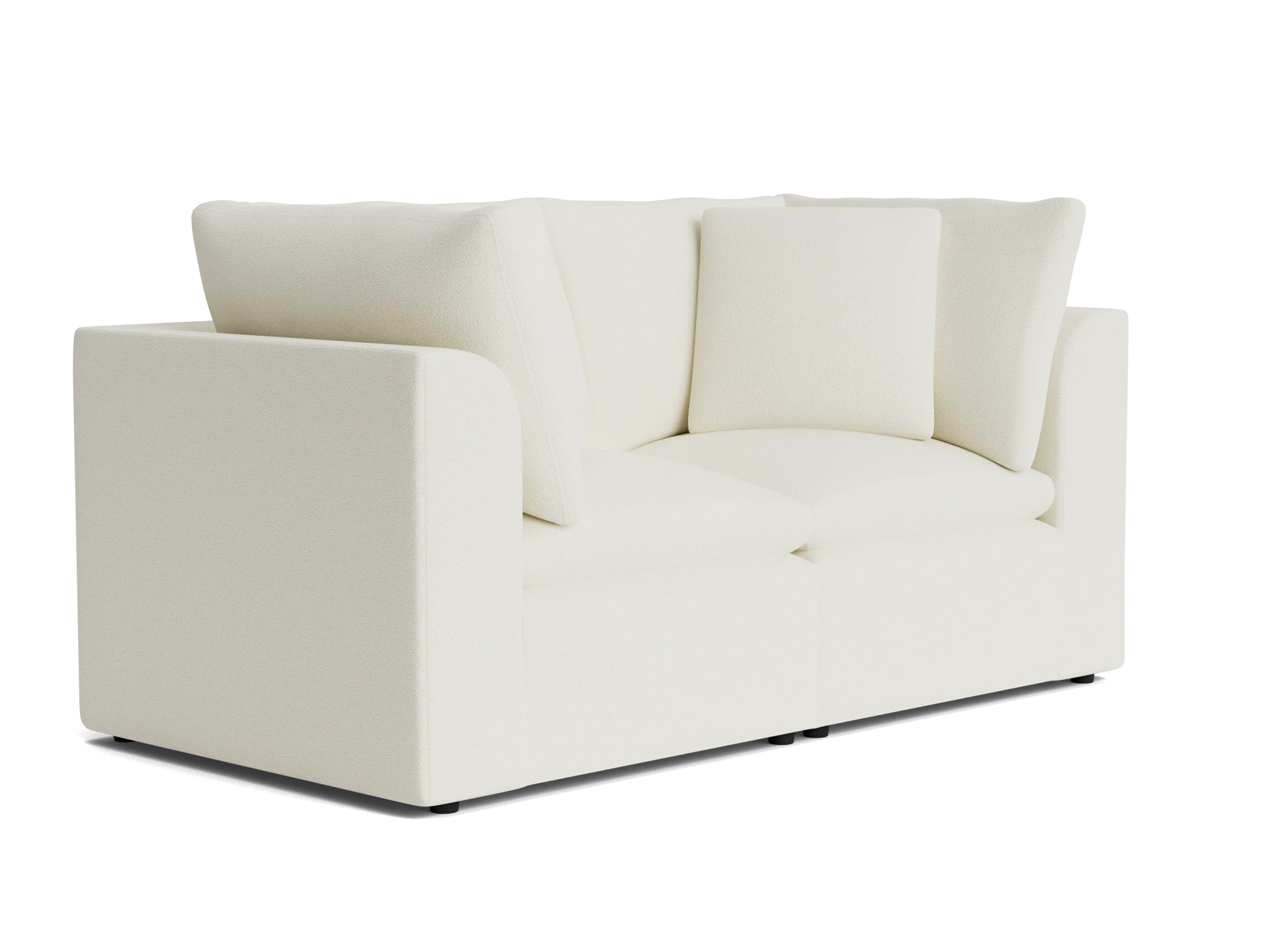 bryant petite modular loveseat tussah snow